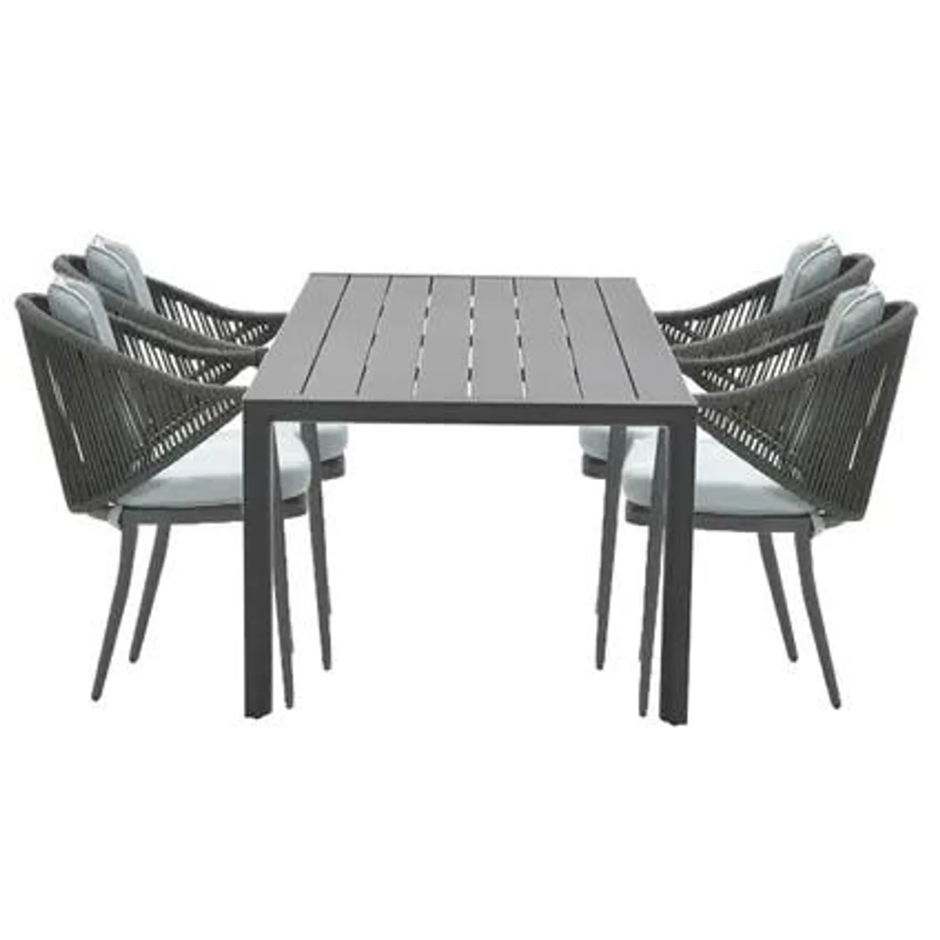 Kyra ensemble de jardin 5-pièces menthe gris - Adana table de jardin 180x100 cm