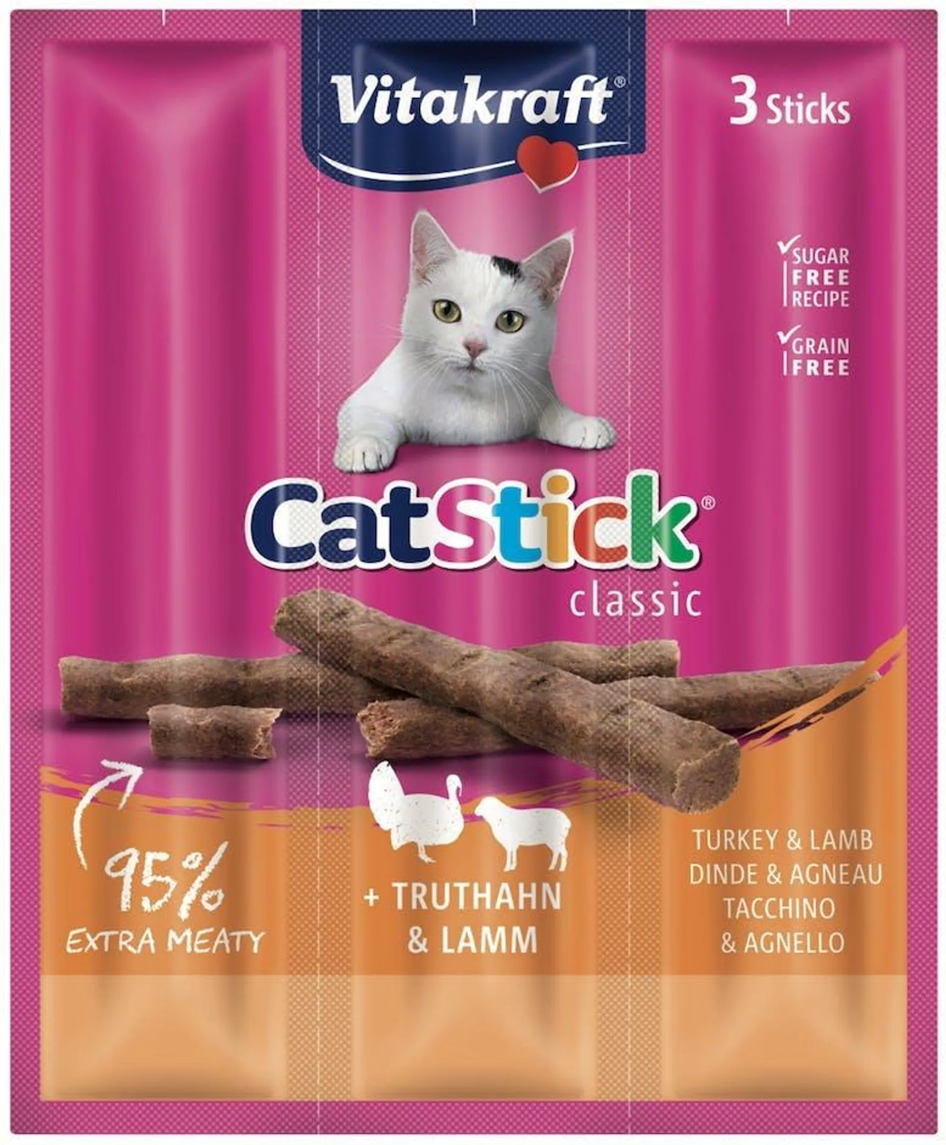 Cat Stick x3 kalkoen/lam