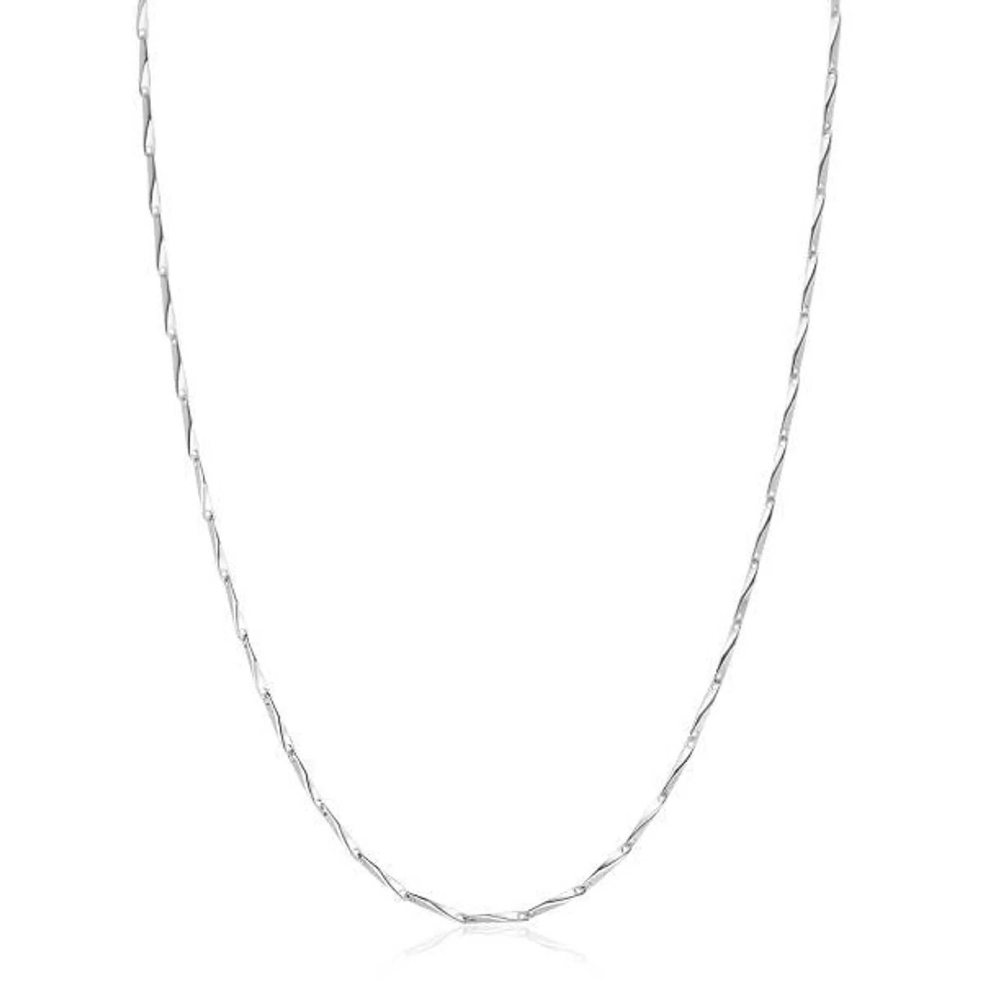 ZINZI zilveren schakel ketting met glinsterende pijlvormige schakels 1,5mm breed 42-45cm ZIC2414