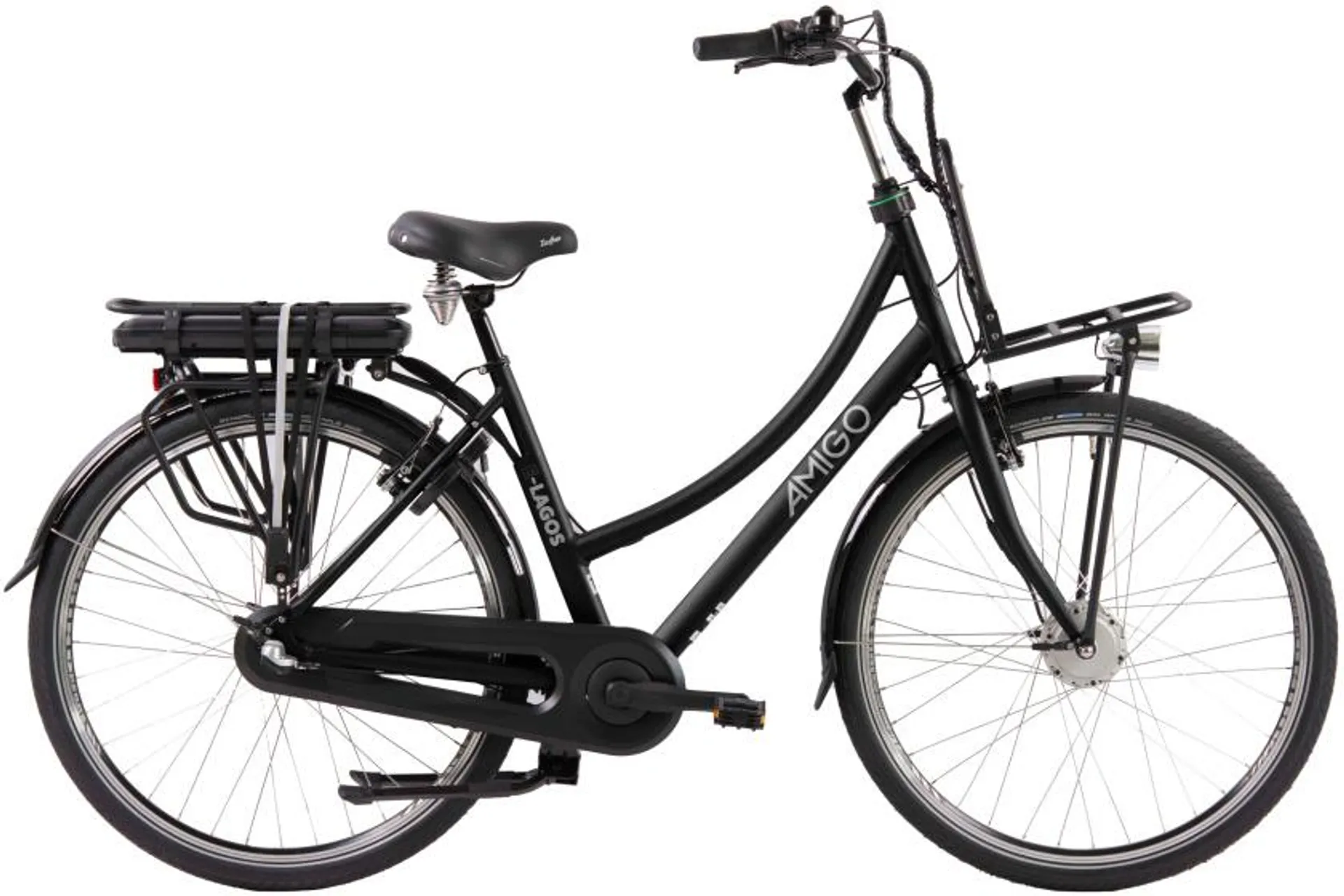 AMIGO E-Lagos T2 28 Inch Dames 3V V-Brakes Matzwart