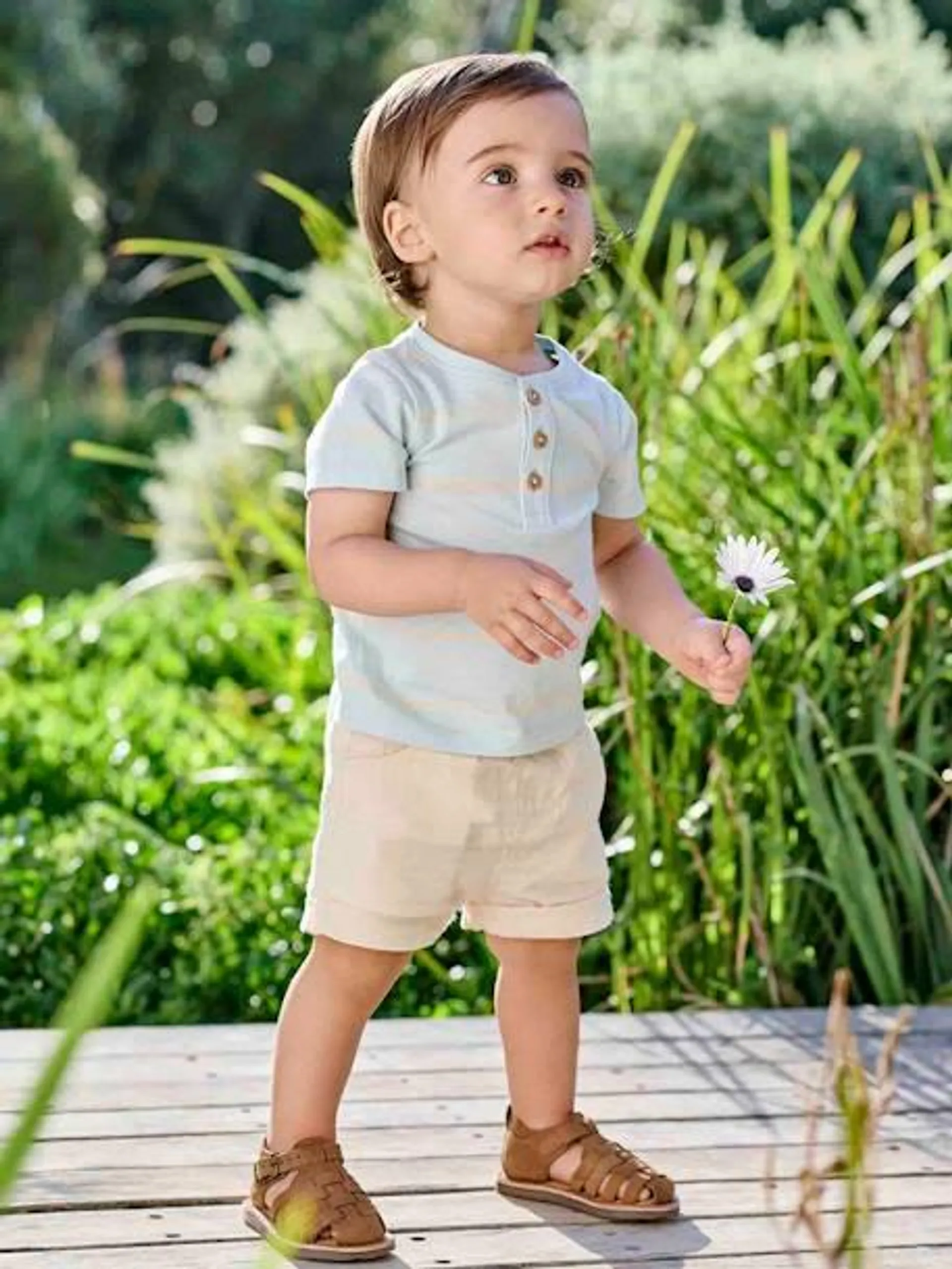 Ensemble T-shirt et short bébé - bleu ciel