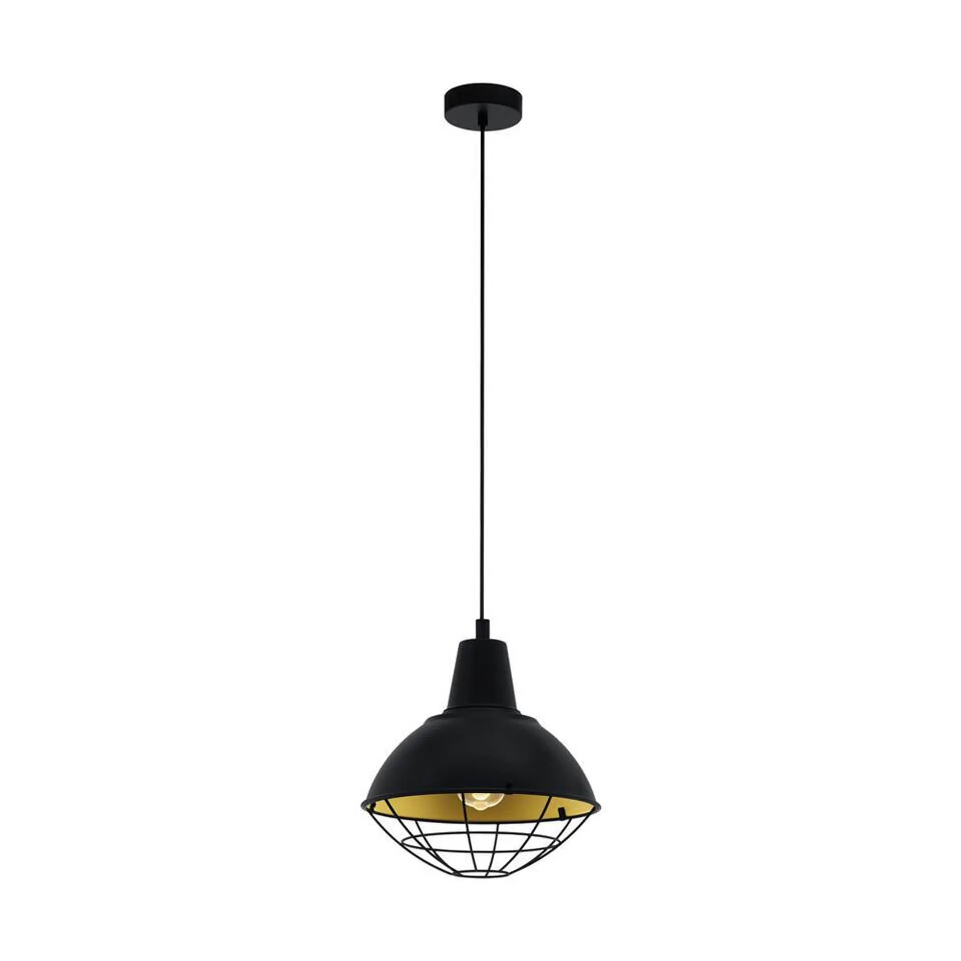 EGLO hanglamp Cannington - zwart/goudkleurig