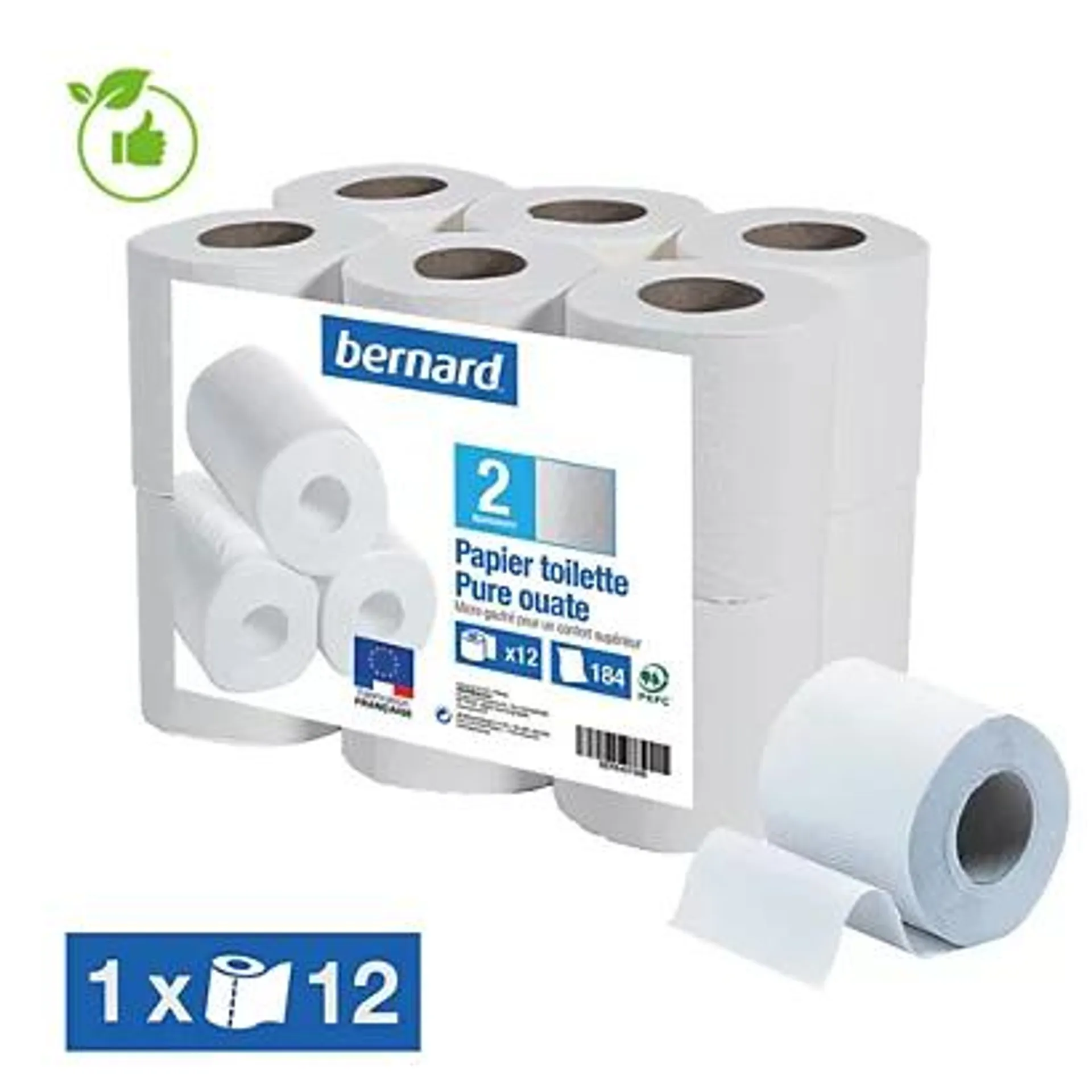 Toiletpapier Bernard 2-laags, set van 12 rollen