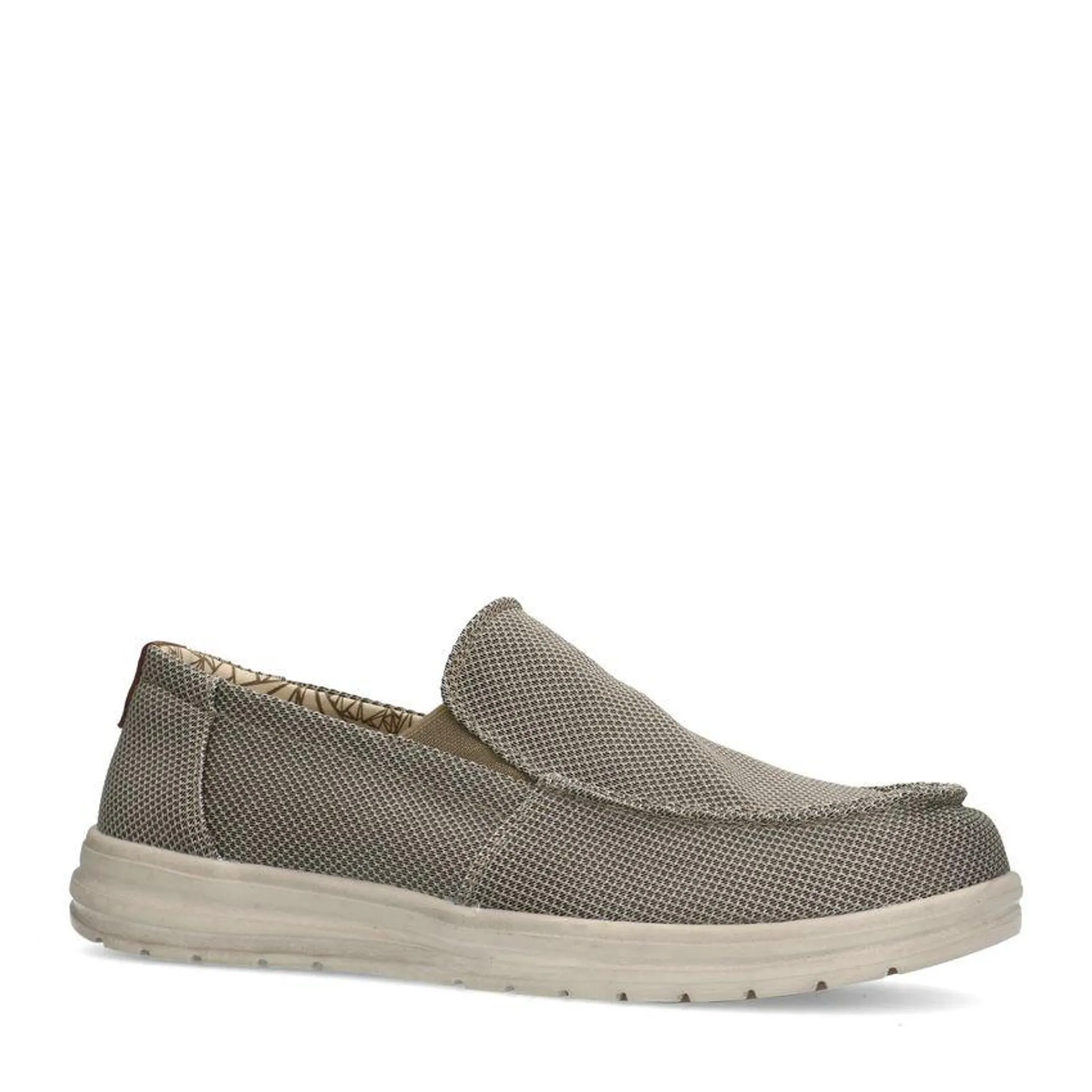 Taupe textiele loafers