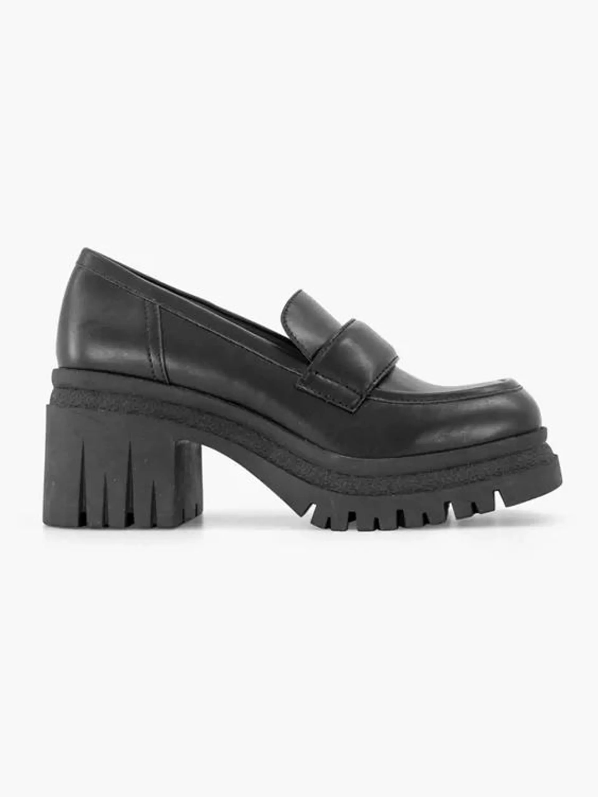 Zwarte platform loafer