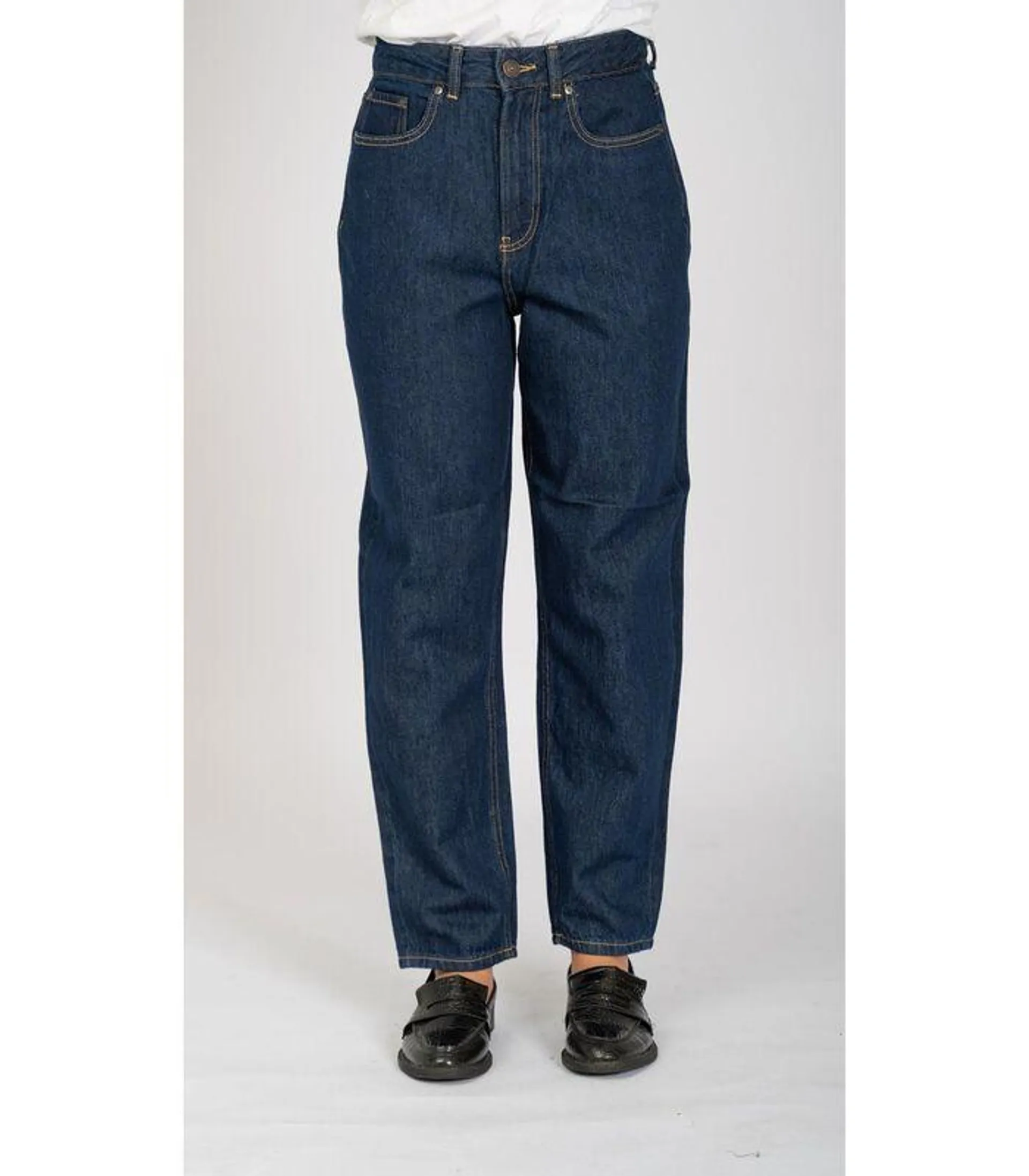 De Originele Performance Mom Jeans - Donkerblauwe Denim