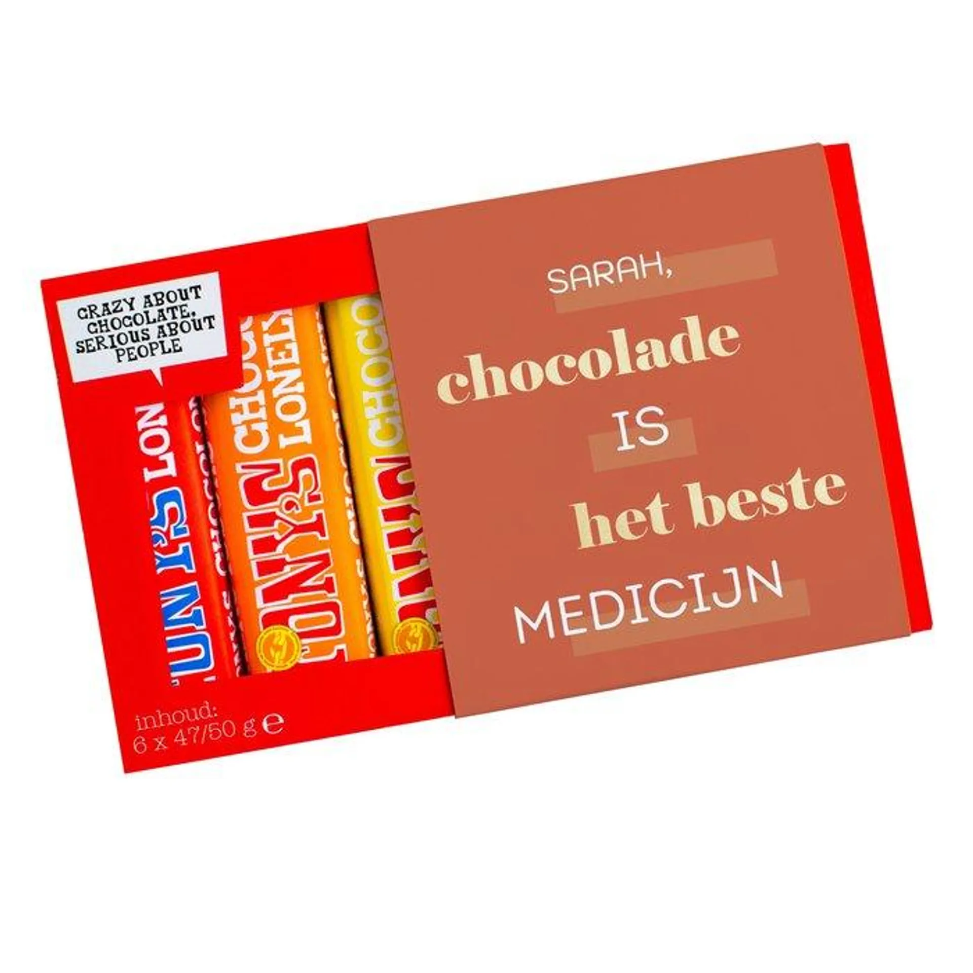 Tony’s Chocolonely | Proeverijtje | Beterschap met eigen naam | 300g