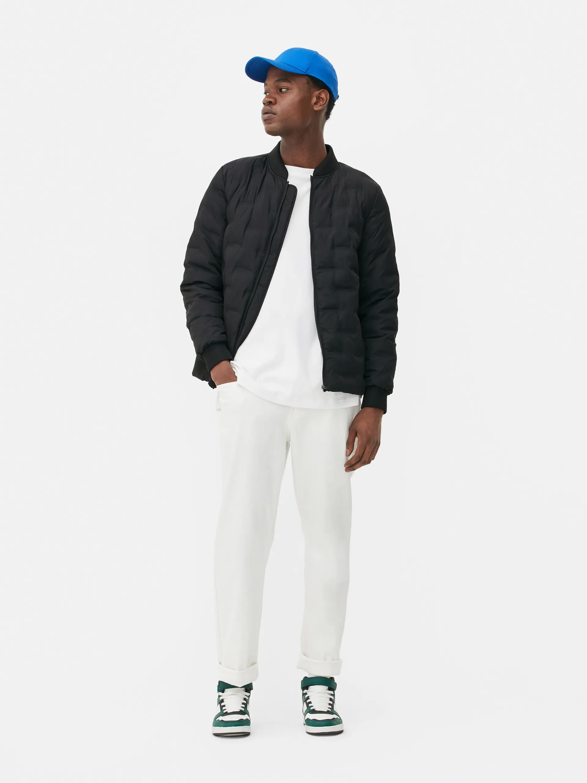 Blouson bomber matelassé géométrique