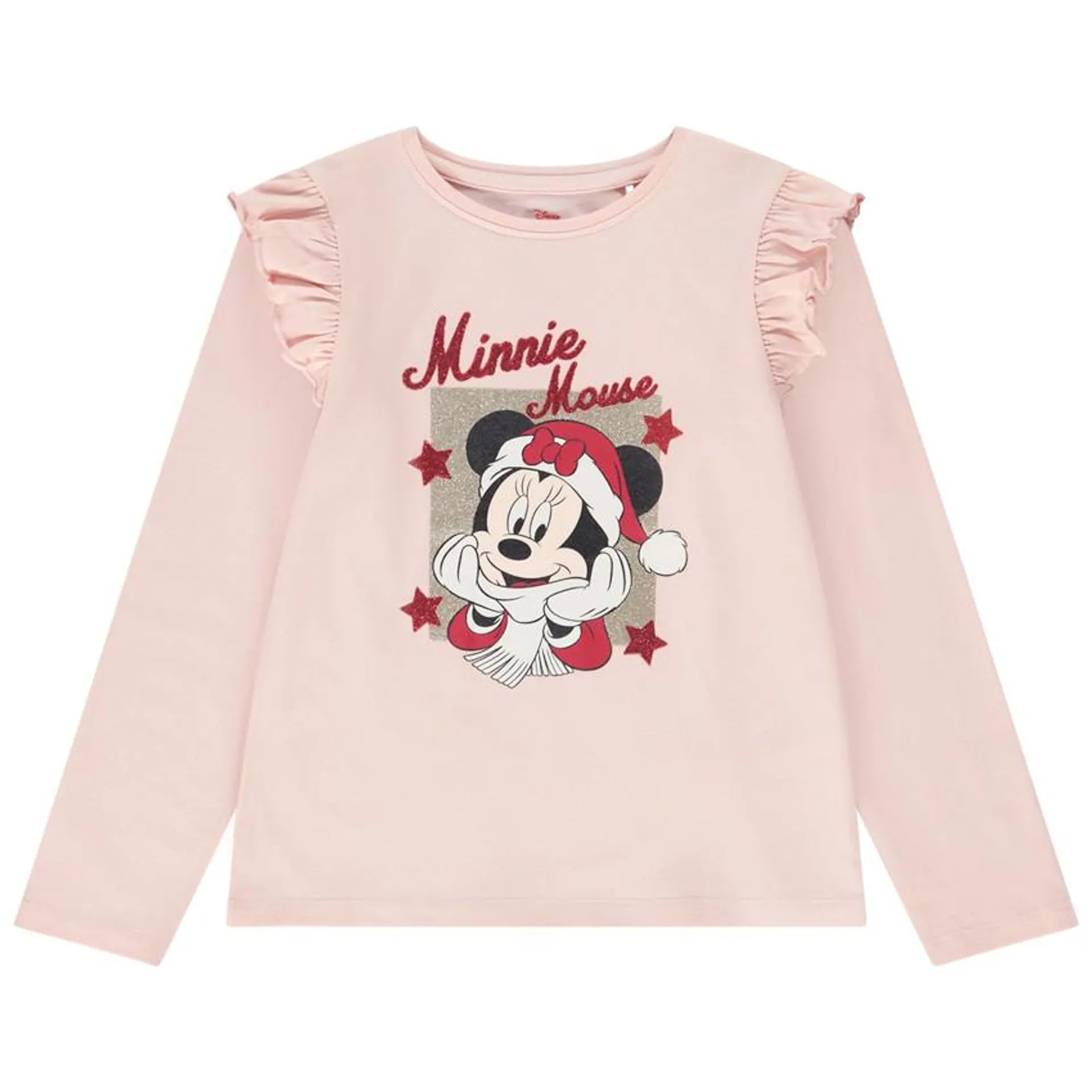 T-shirt manches longues glitter print Minnie Disney pour fille