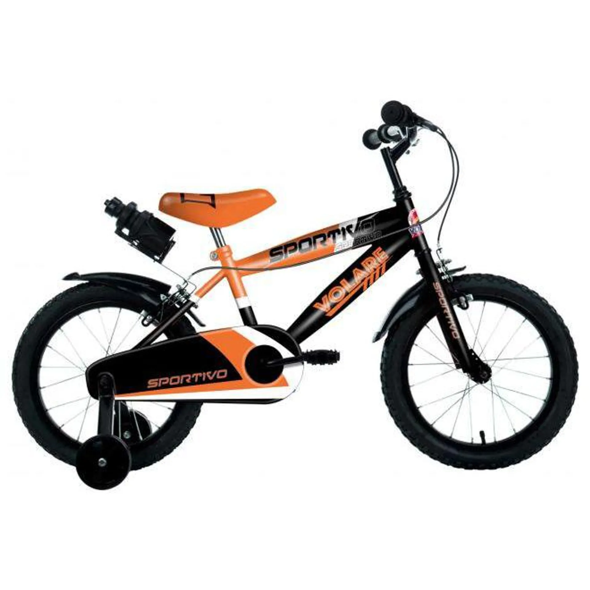 Volare Sportivo Kinderfiets - Jongens - 14 inch - Neon Oranje Zwart - Twee Handremmen