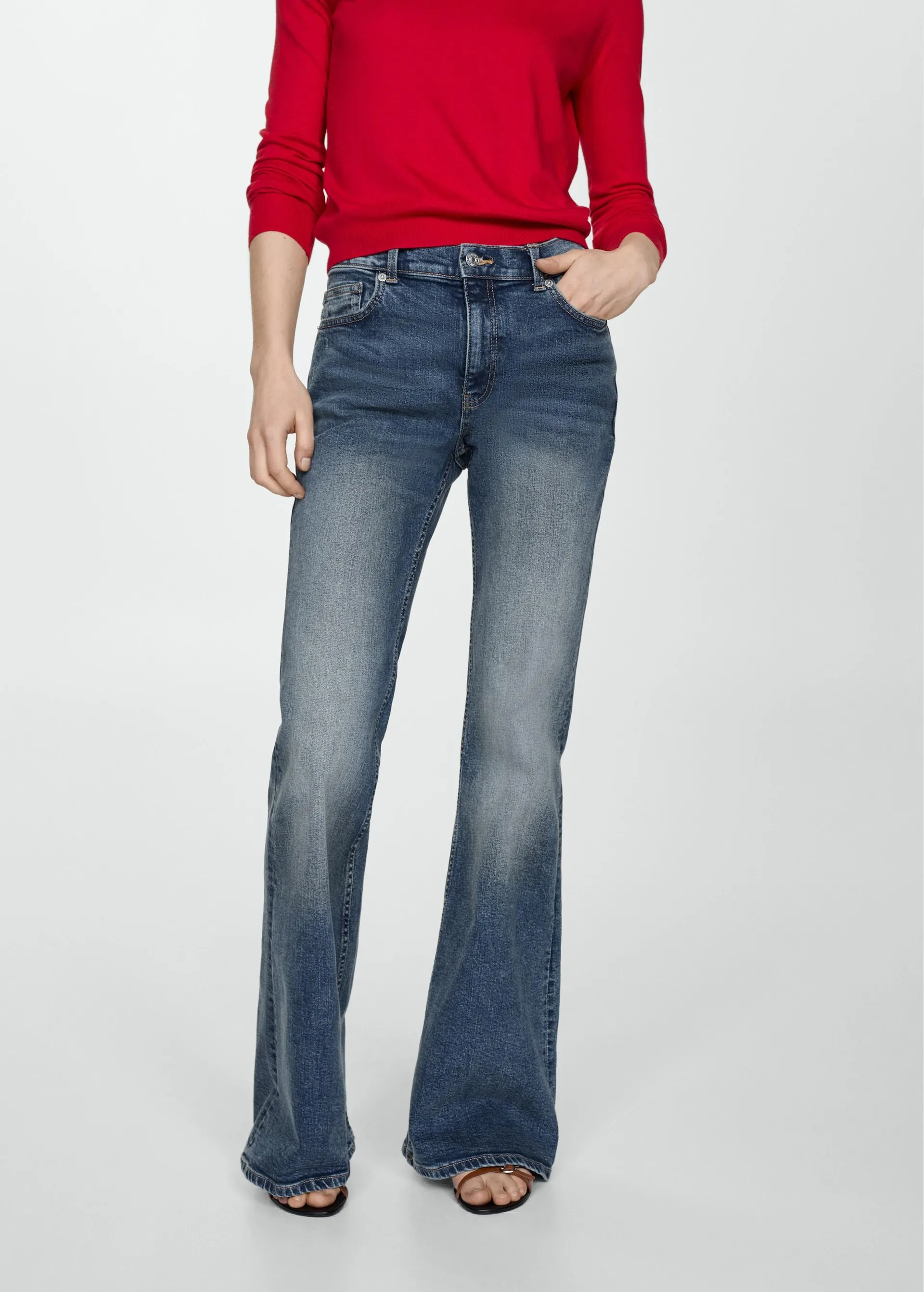 High-waist flared jeans