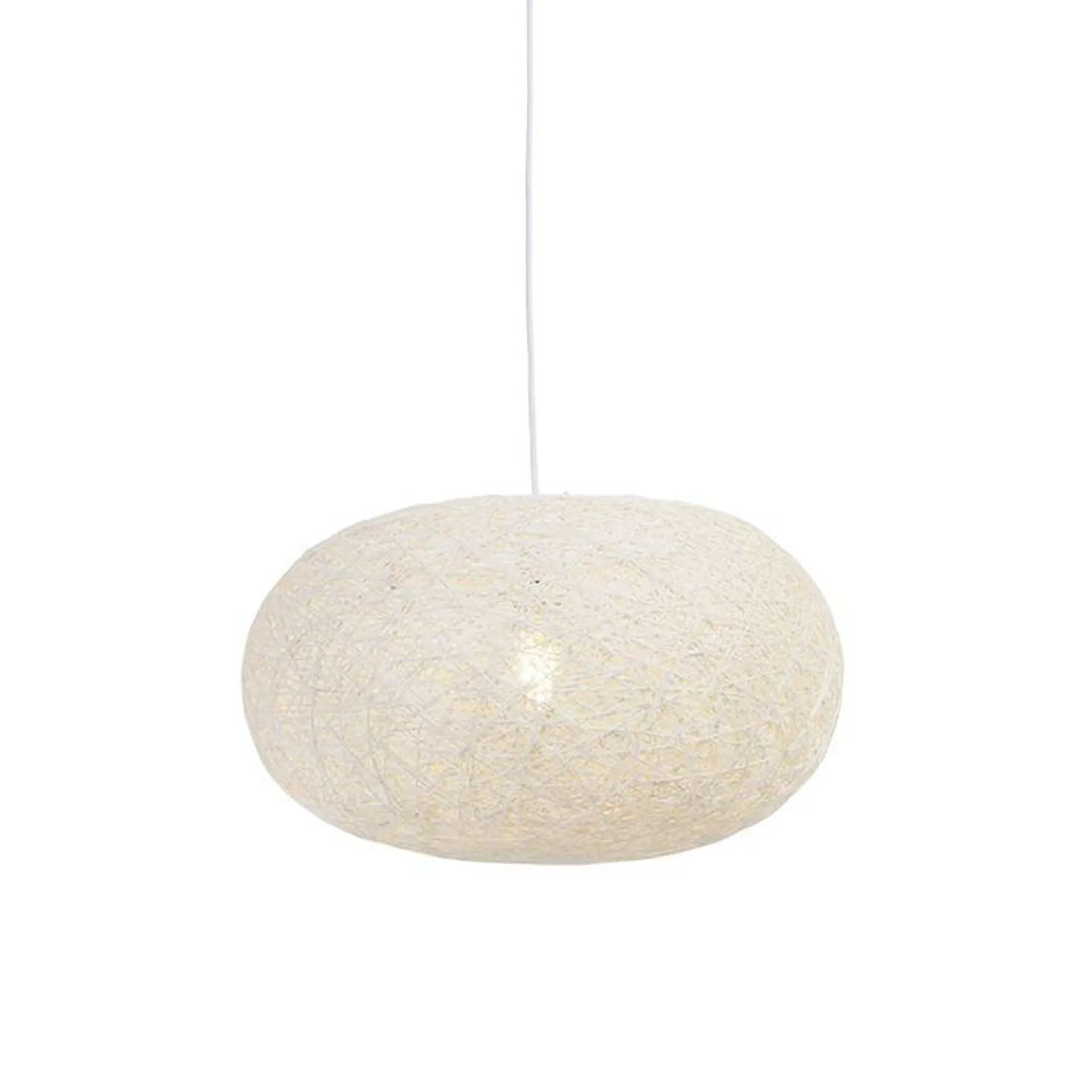 Landelijke hanglamp wit 50 cm - Corda Flat