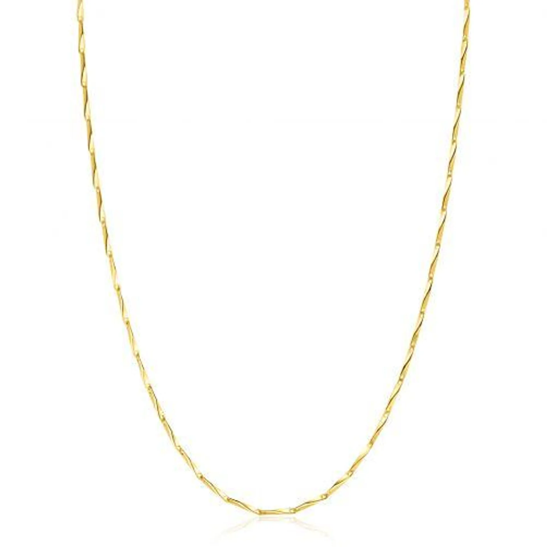 ZINZI gold plated zilveren schakel ketting met glinsterende pijlvormige schakels 1,5mm breed 42-45cm ZIC2414G