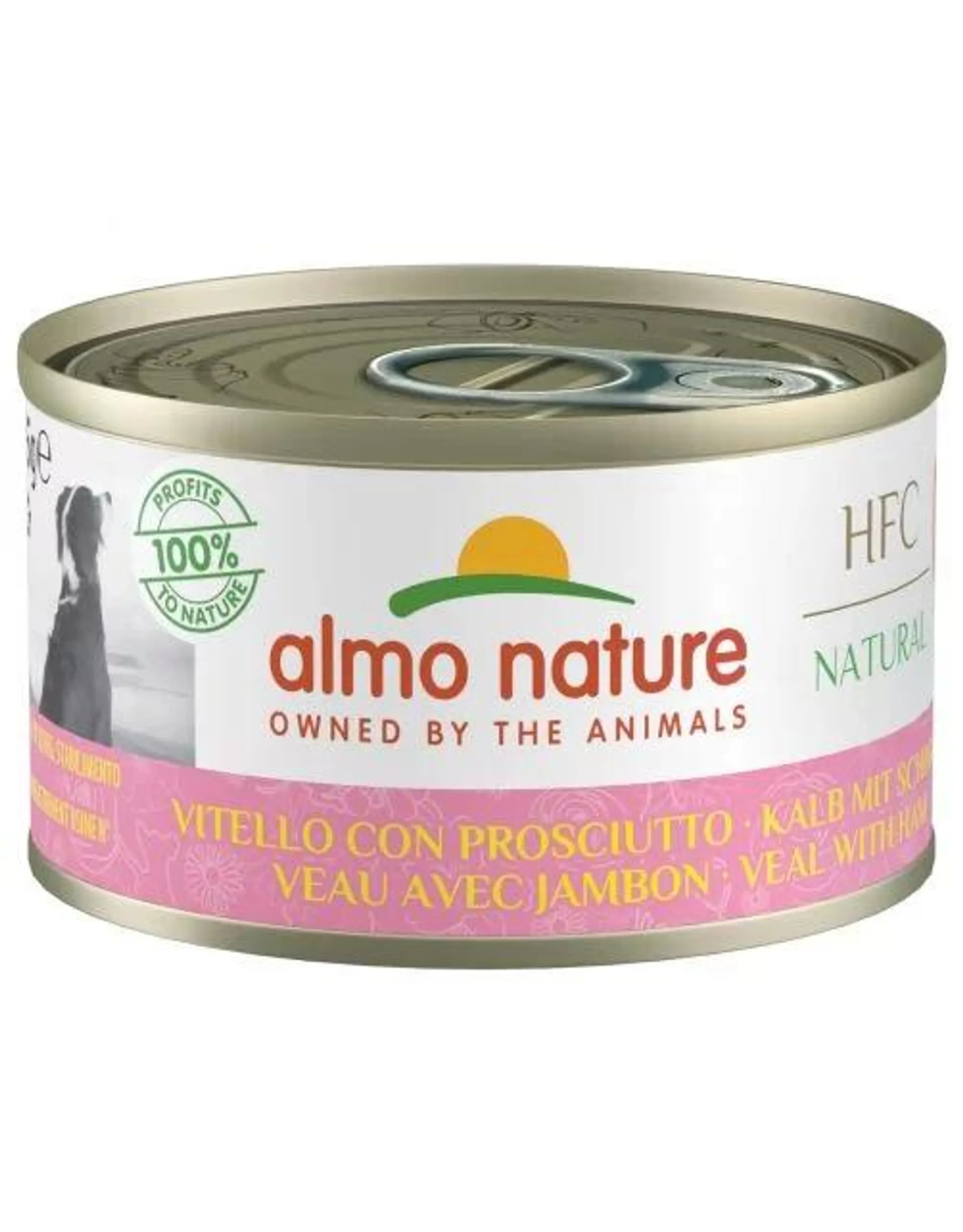 Almo Nature Hfc Dog Natural 95 g - Hondenvoer - Kalfsvlees&Ham