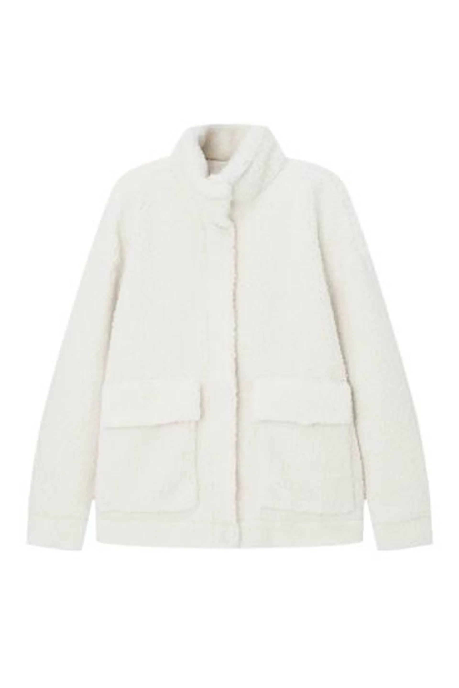 Faux shearling jacket with pockets