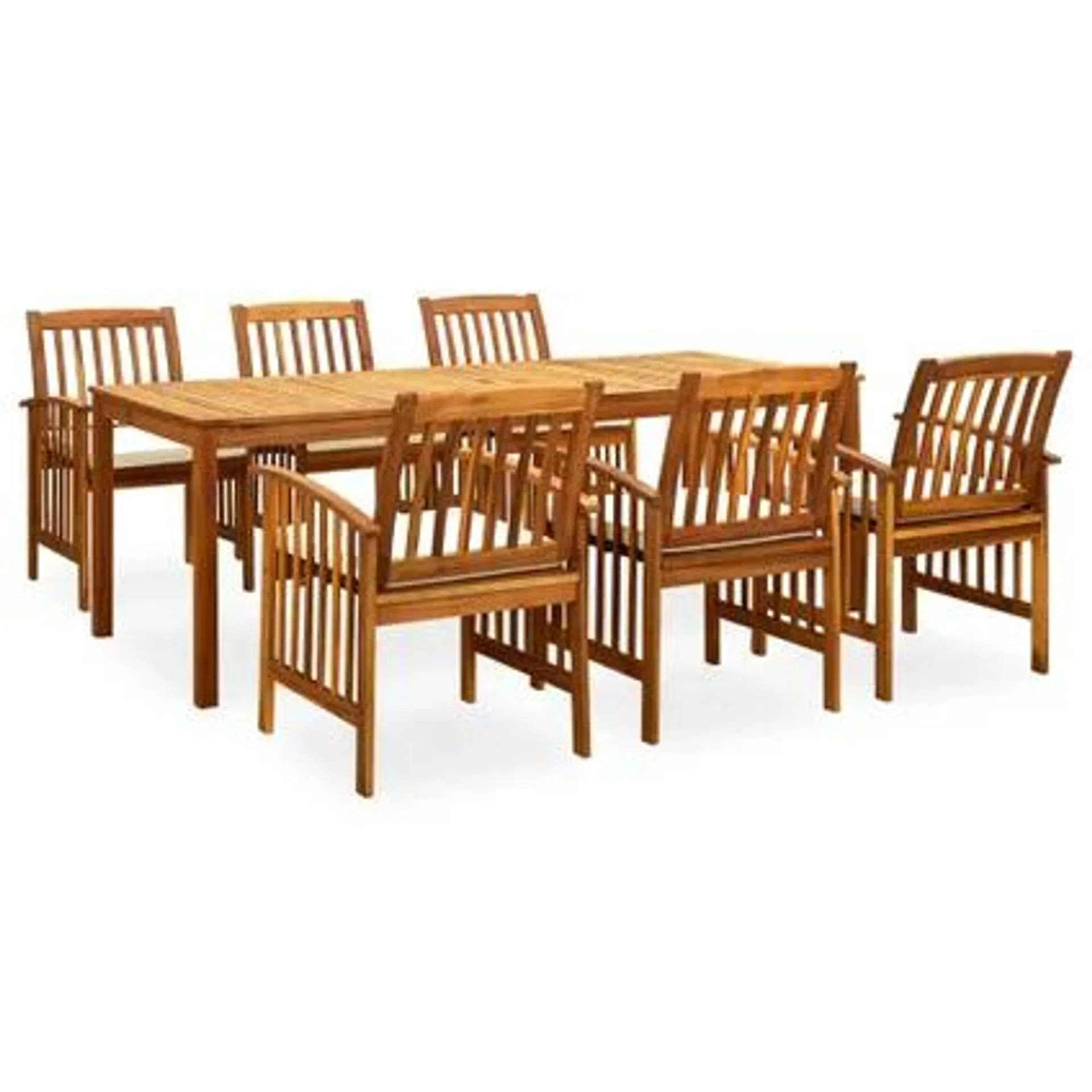 vidaXL Mobilier à dîner de jardin 7 pcs avec coussins Acacia solide