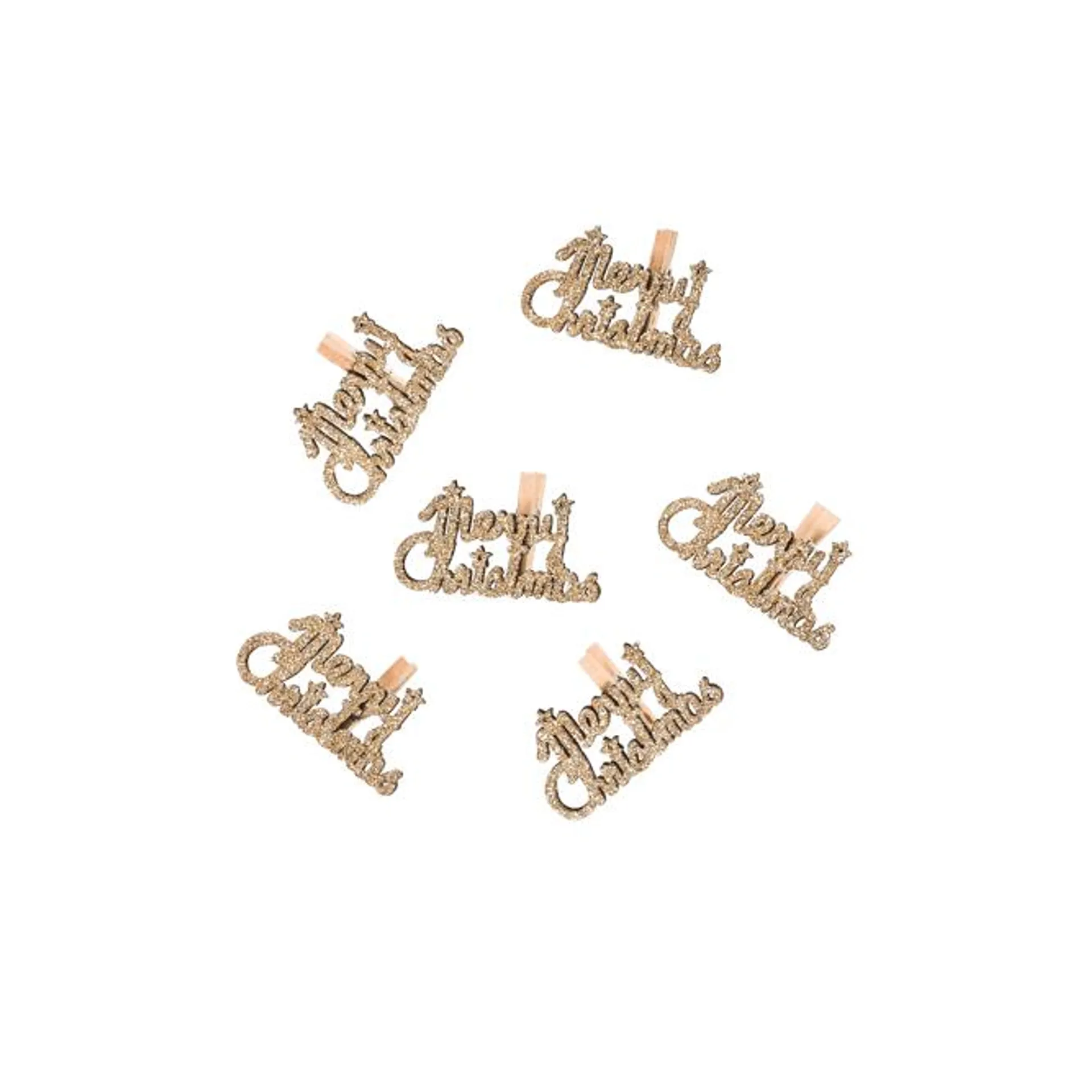 QUOTE Decoratieve clip set van 6 goud