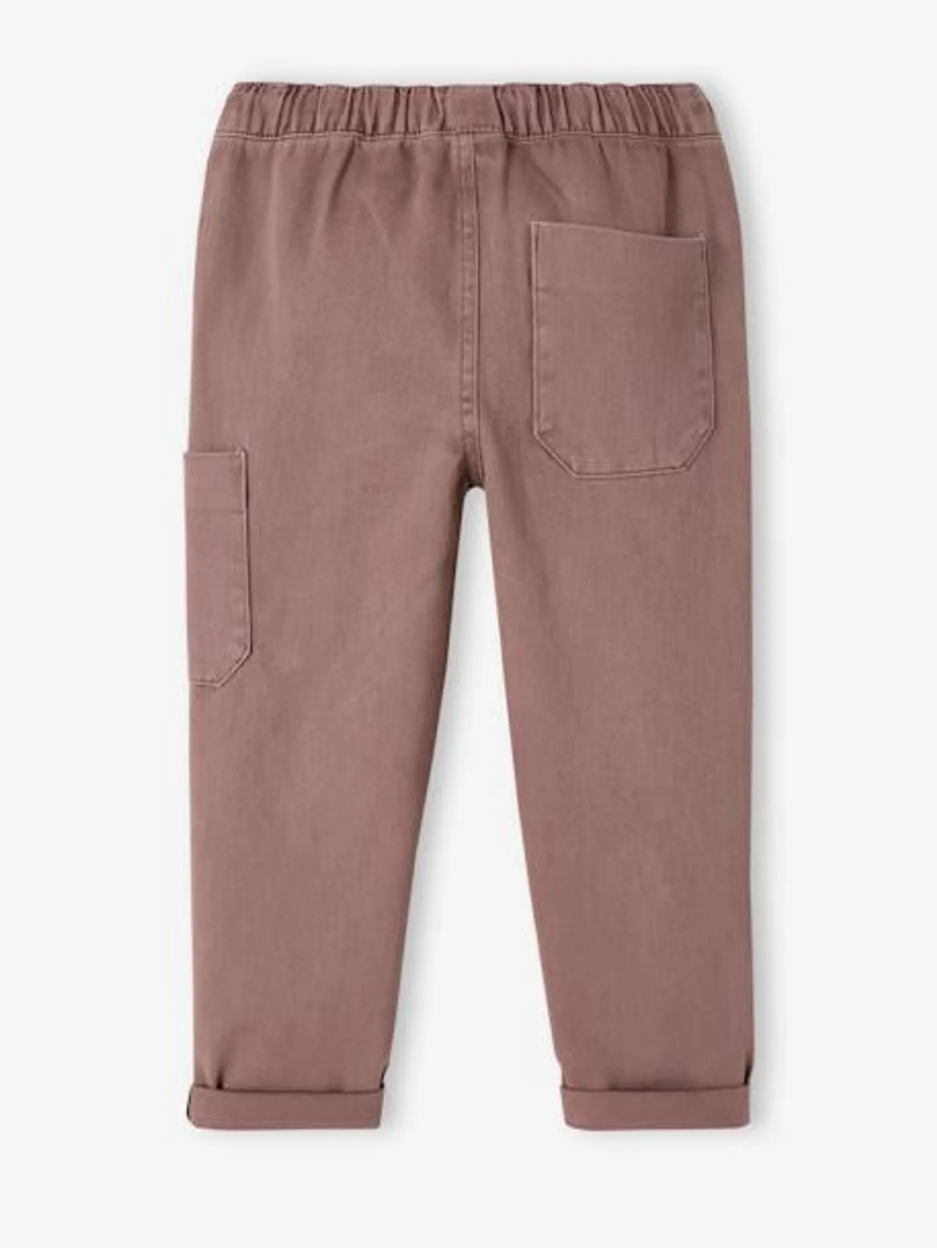 Pantalon cargo couleur garçon - chocolat