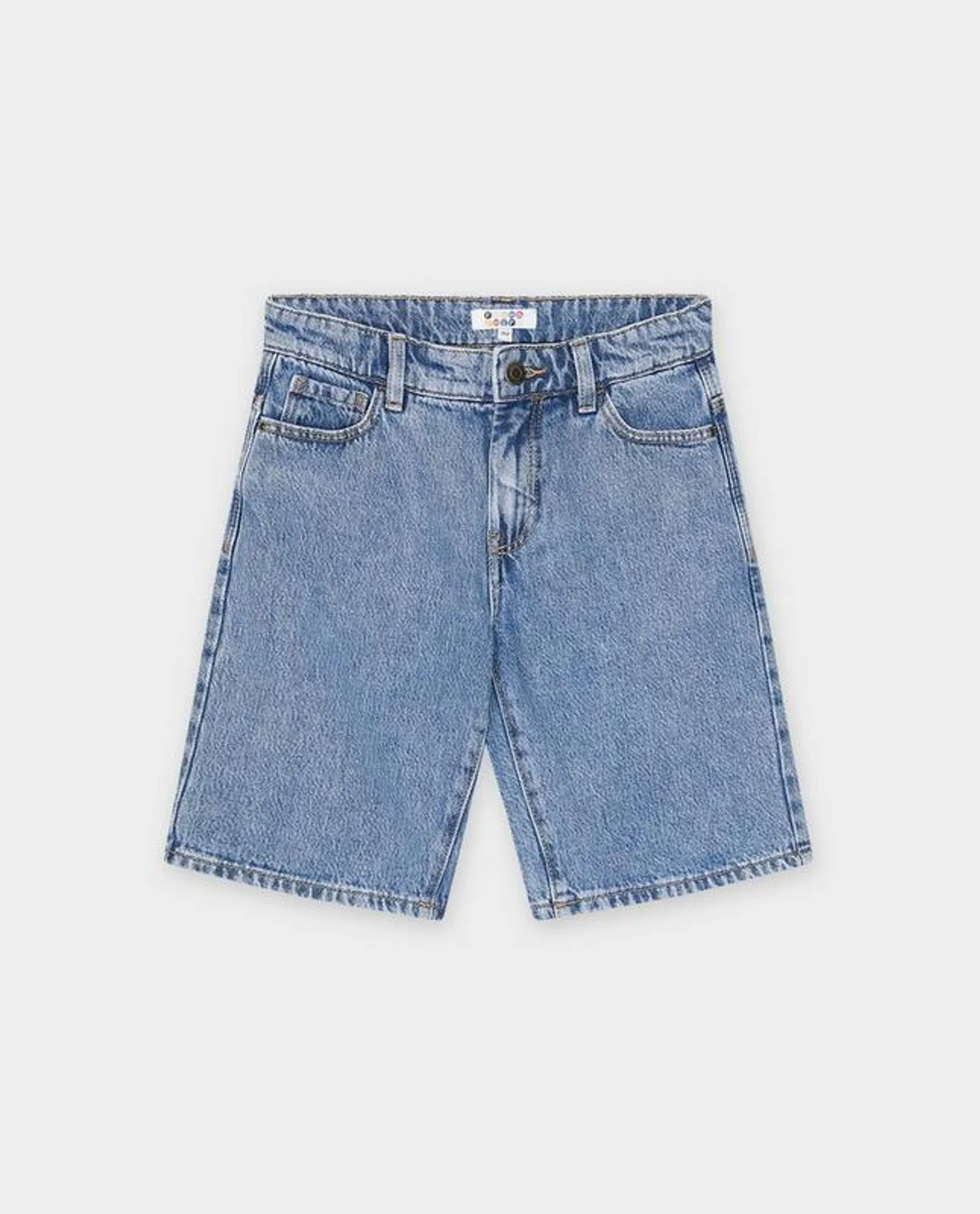 Blauwe jeansshort, straight fit