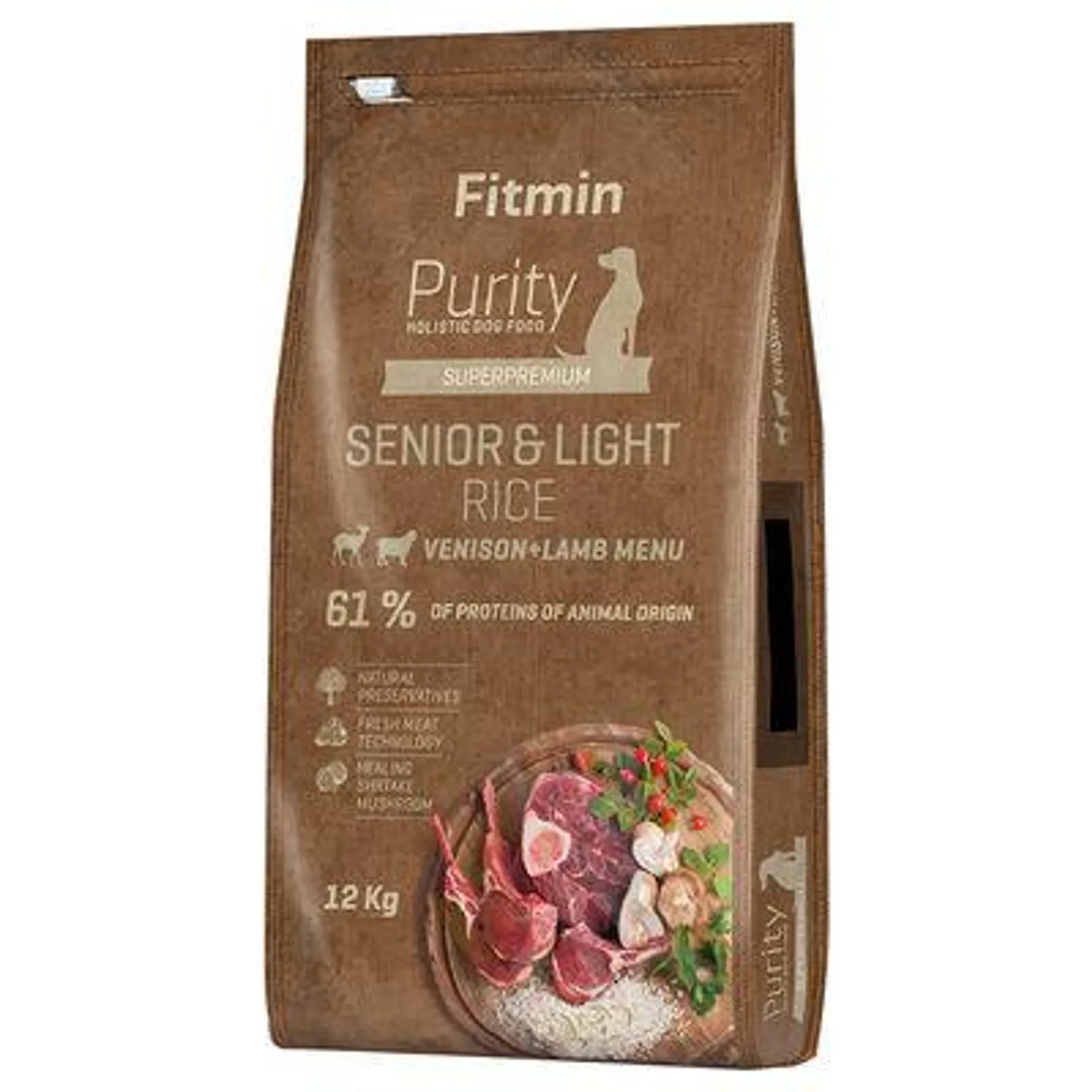 Fitmin Dog Purity Senior & Light Rice, cerf avec agneau