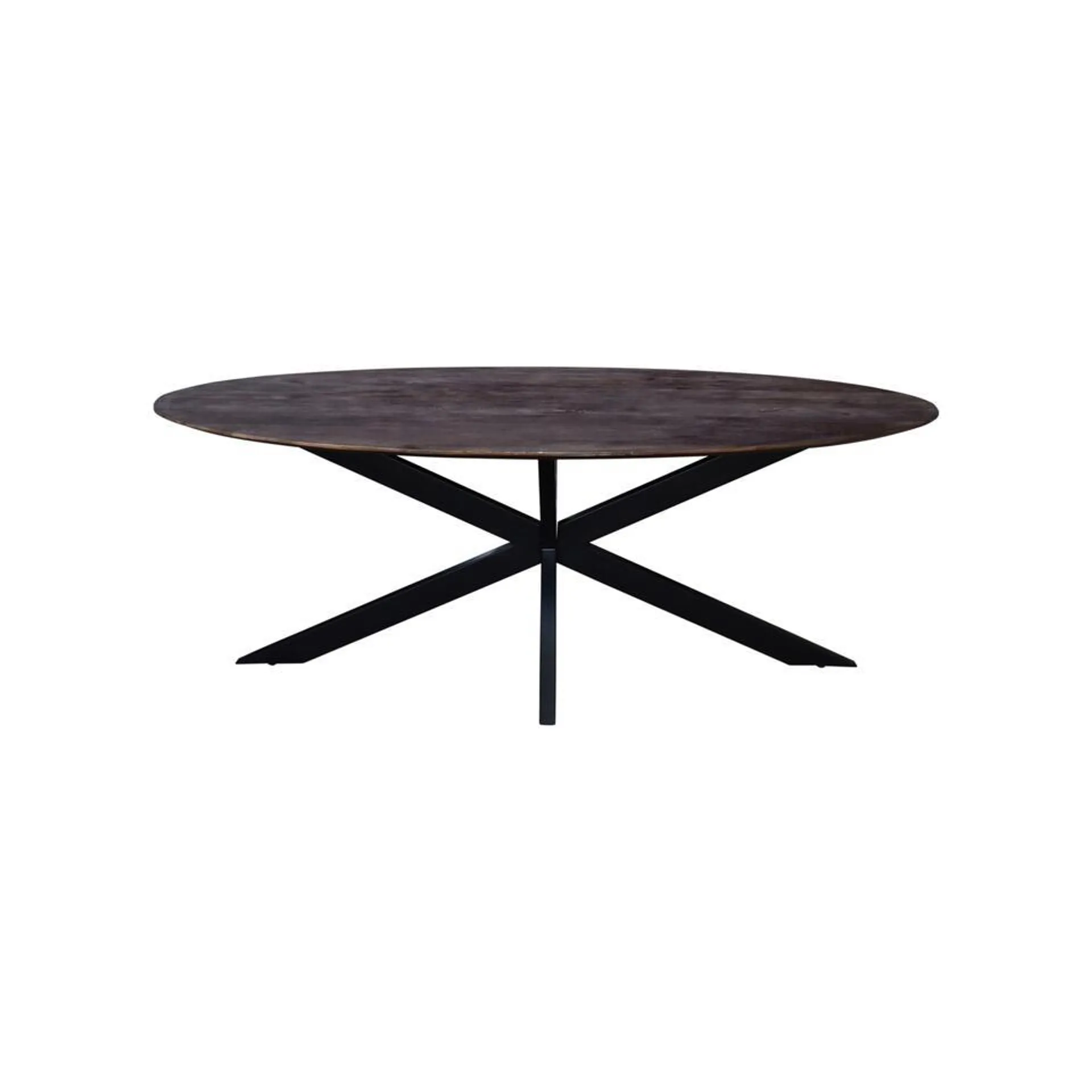 Eettafel Ovaal 200cm - Mangohout & Metaal - X-Poot