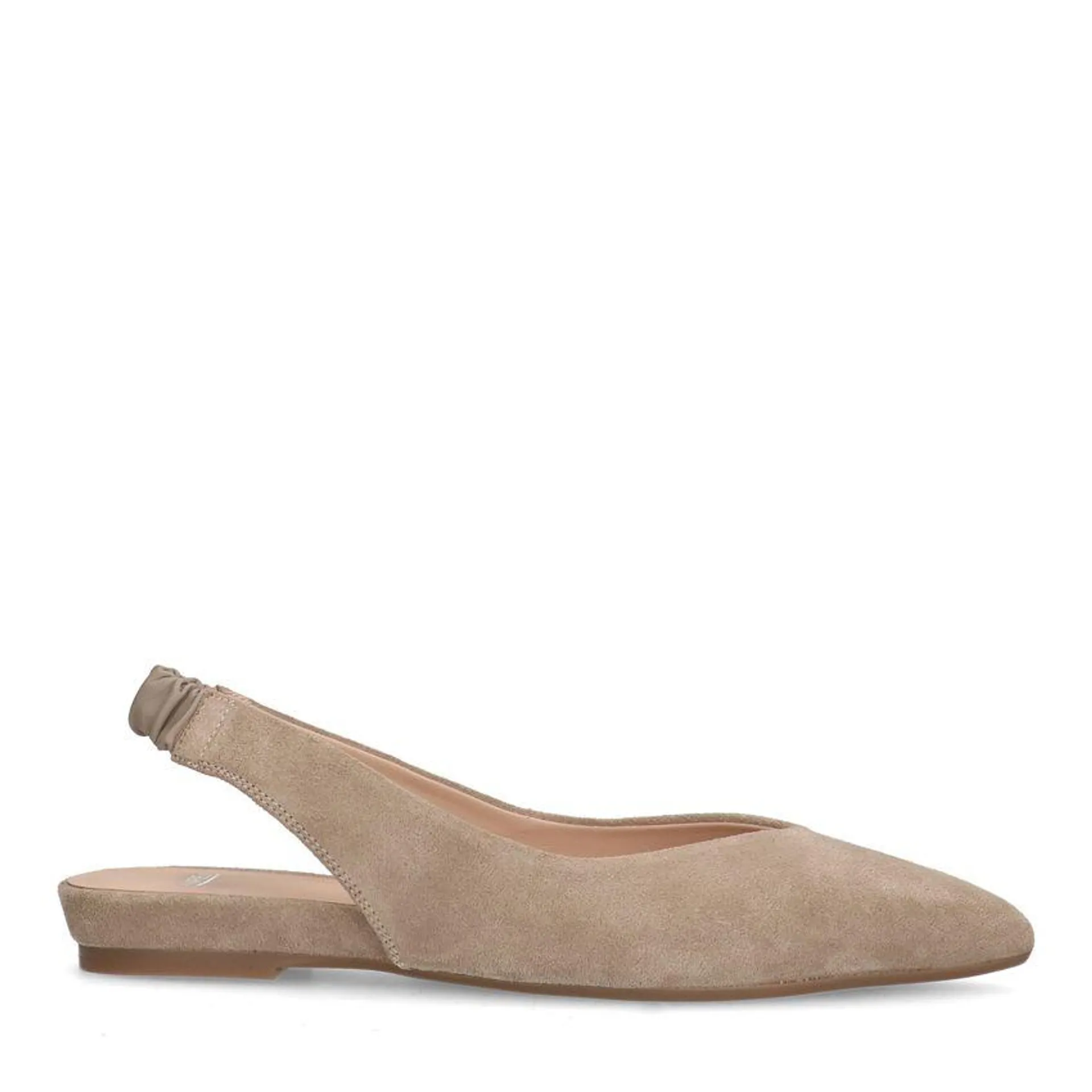 Beige suède slingback ballerina