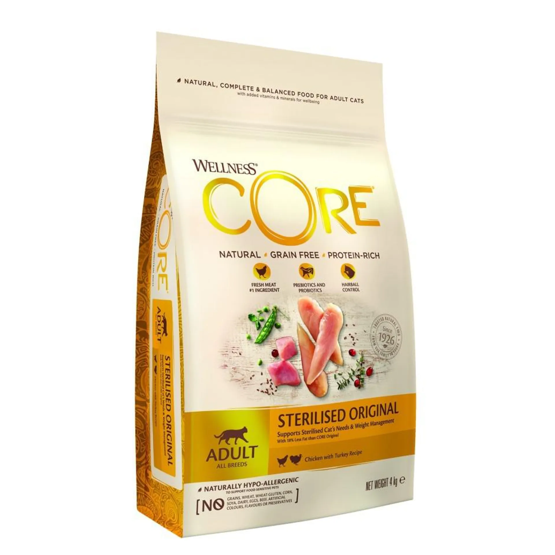 Wellness Core dry cat sterilised chicken & turkey 4kg