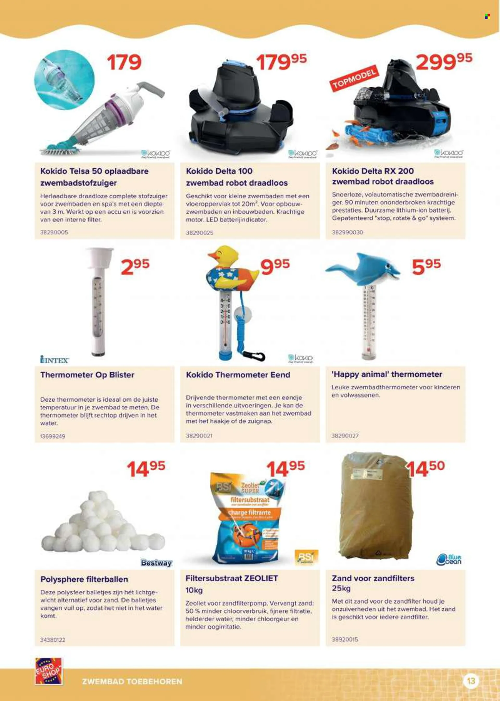 Euro Shop-aanbieding - 26.5.2022 - 31.8.2022 -  producten in de aanbieding - stofzuiger, top, robot, zwembad. Pagina 13.