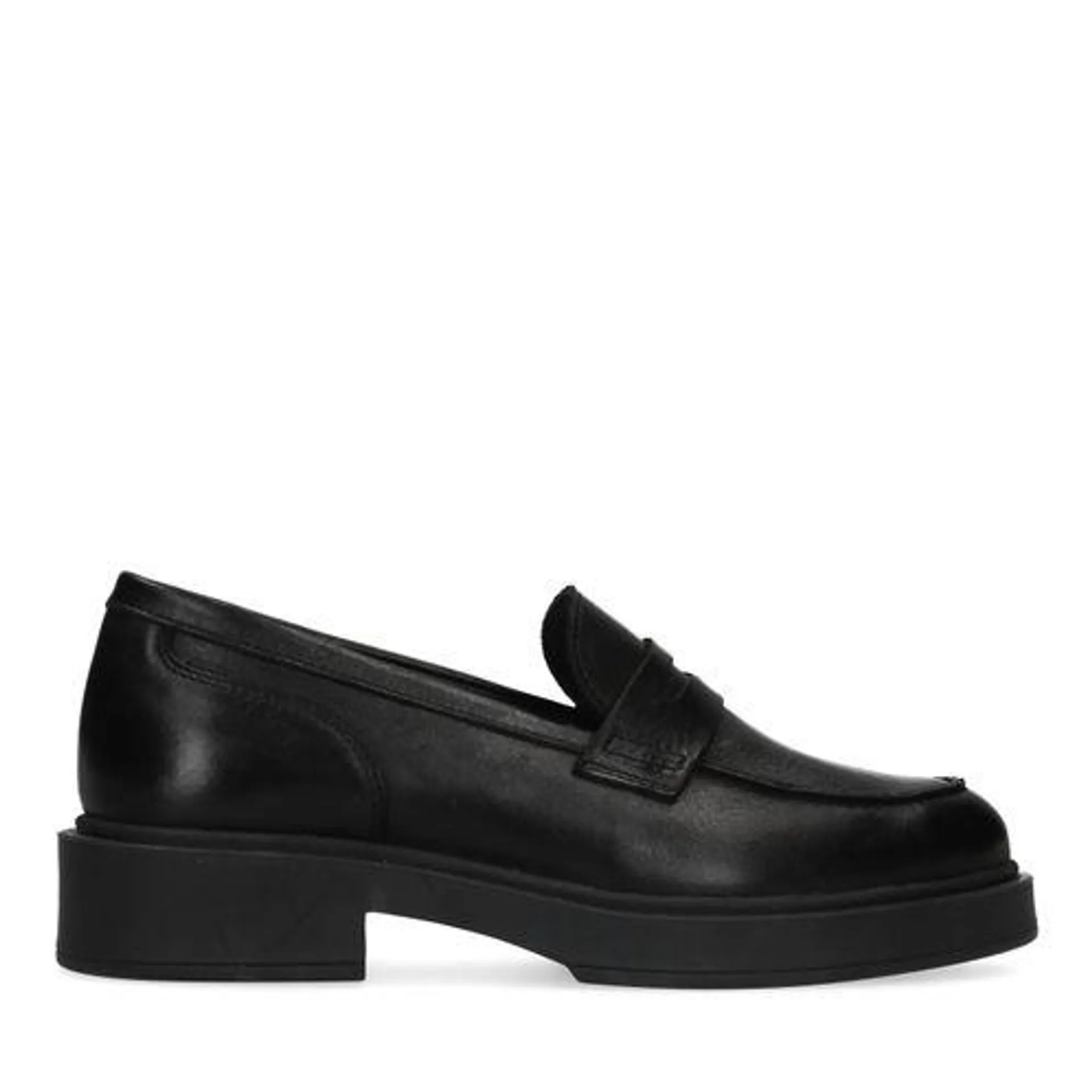 Zwarte leren penny loafers