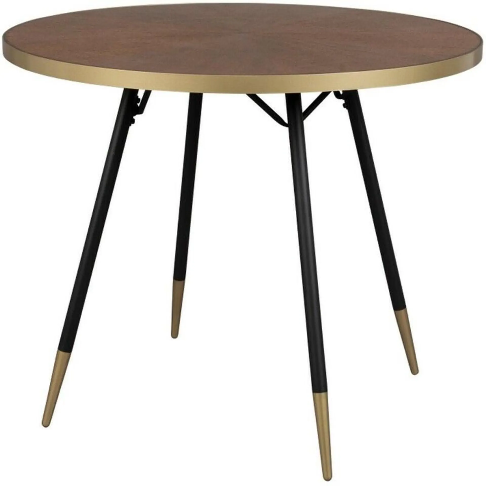 Housecraft Denise Eettafel Hout Rond 91 cm Bruin/ Goud