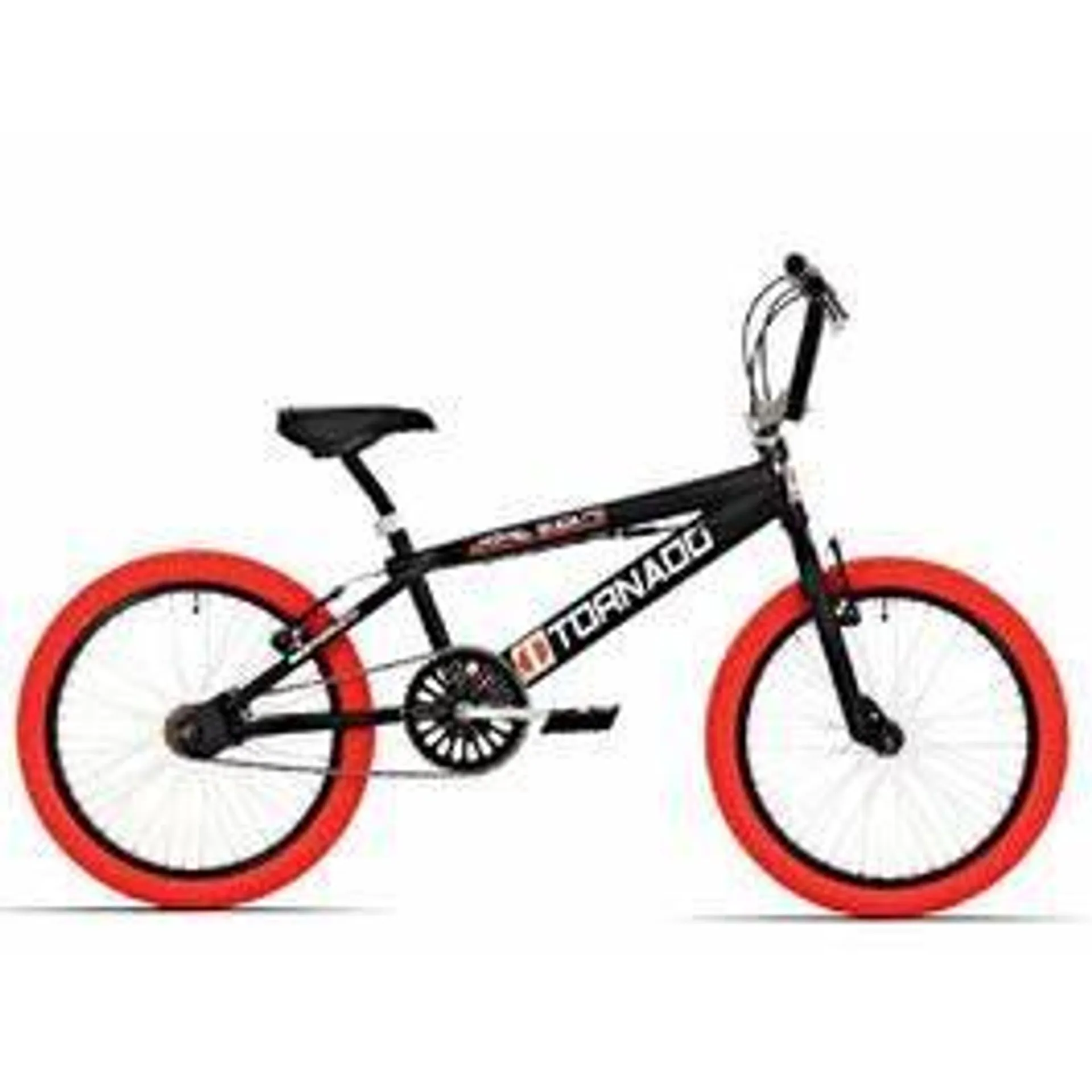 Tornado 20 inch freestyle bmx fiets mat zwart rood band 2000021