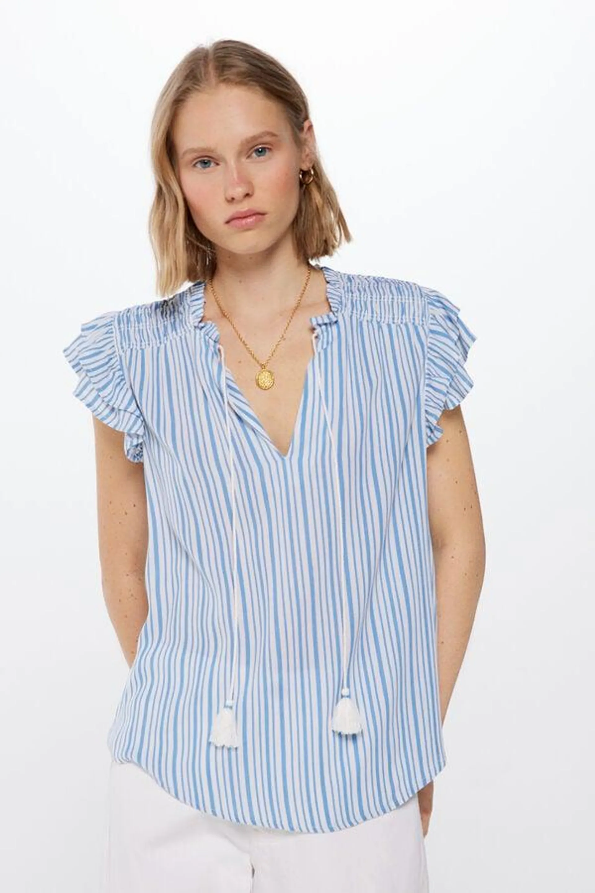 Blusa Bambula Nido de Abeja