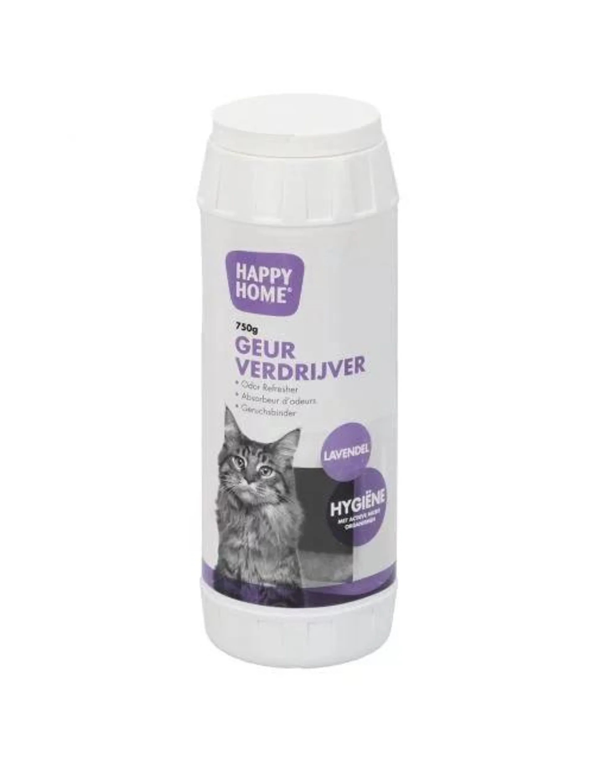 Happy Home Kattenbak Geurverdrijver - Kattenbakreinigingsmiddelen - 750 g Lavendel