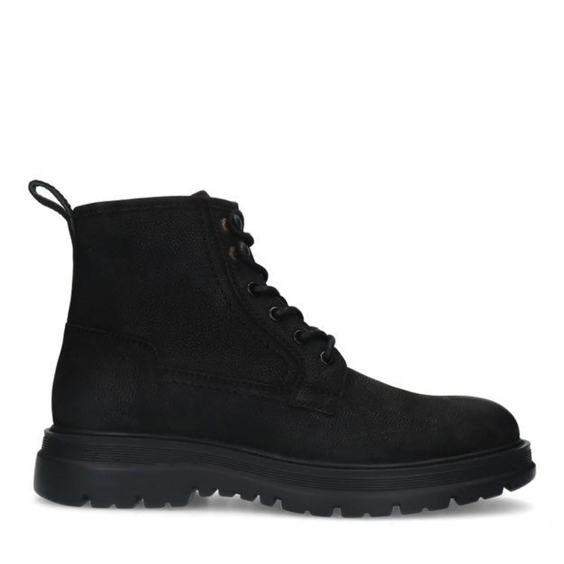 Zwarte nubuck veterboots