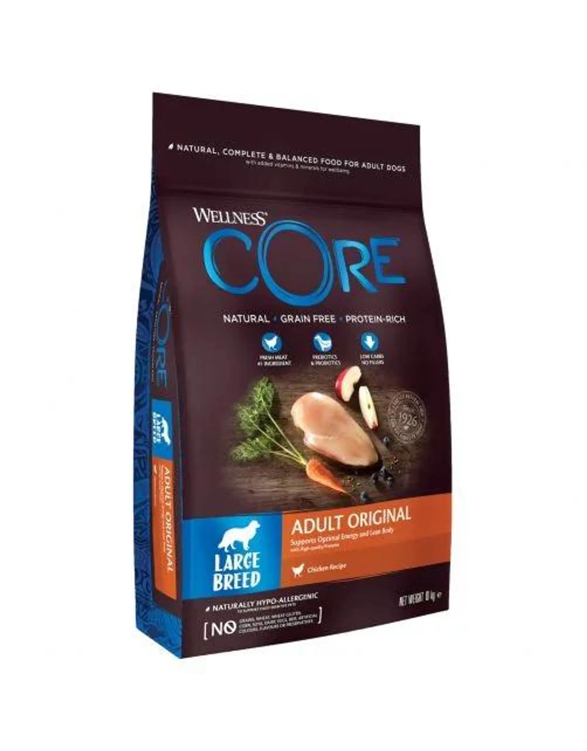 Wellness Core Grain Free Dog Large Breed Adult Kip - Hondenvoer