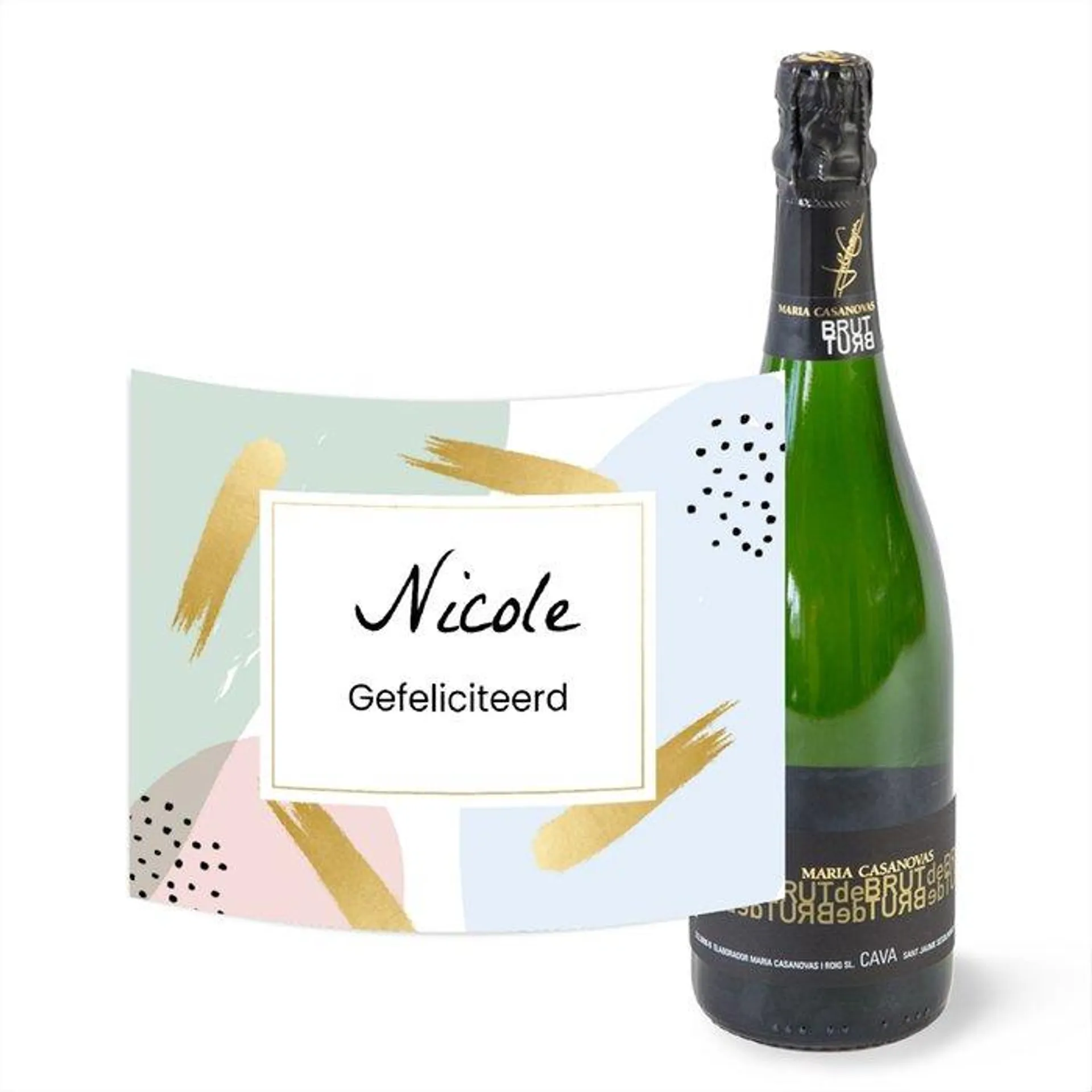 Maria Casanovas | Cava Brut | Gefeliciteerd met eigen naam | 750 ml