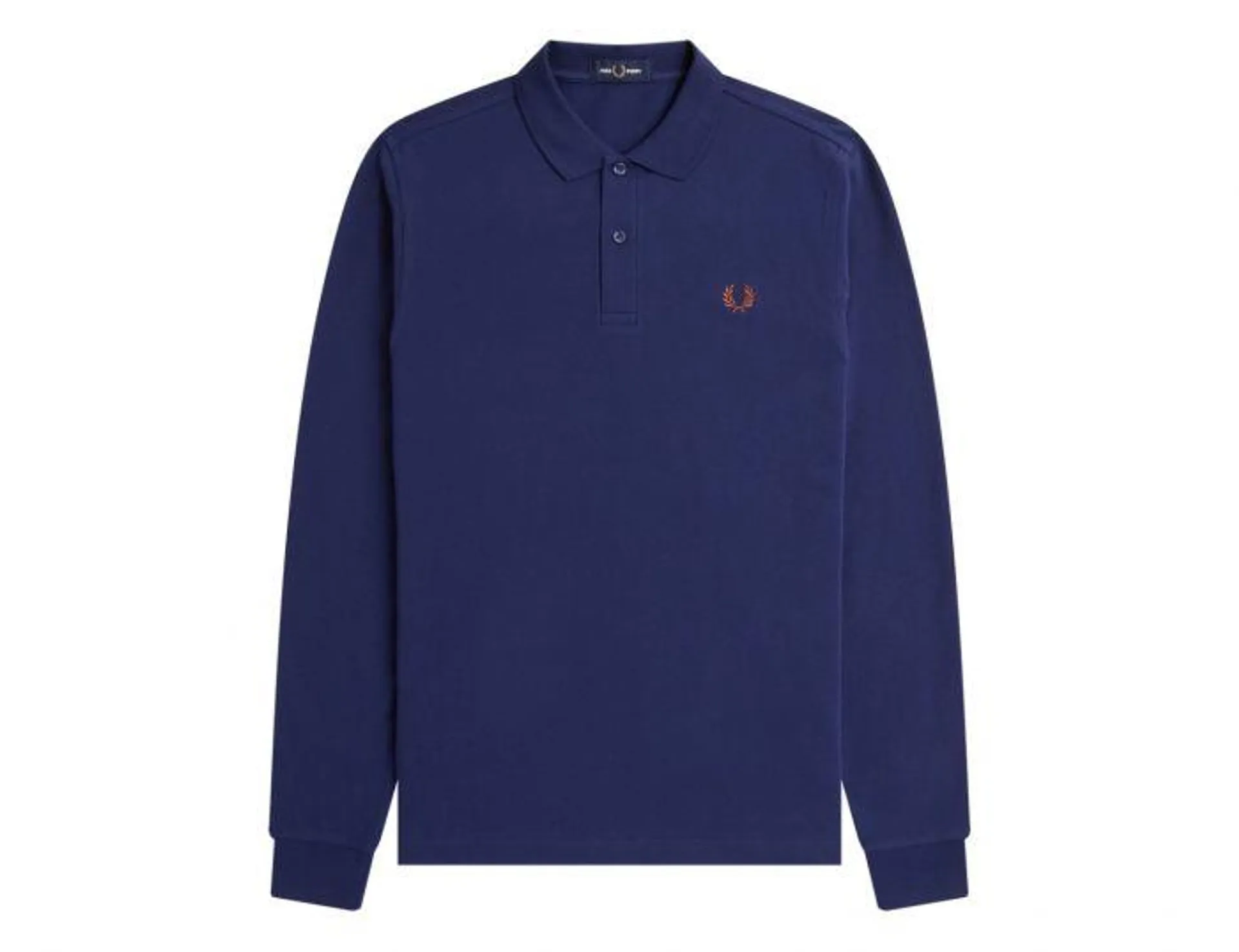 Fred Perry - Longsleeve Plain Shirt - Blauwe Longsleeve