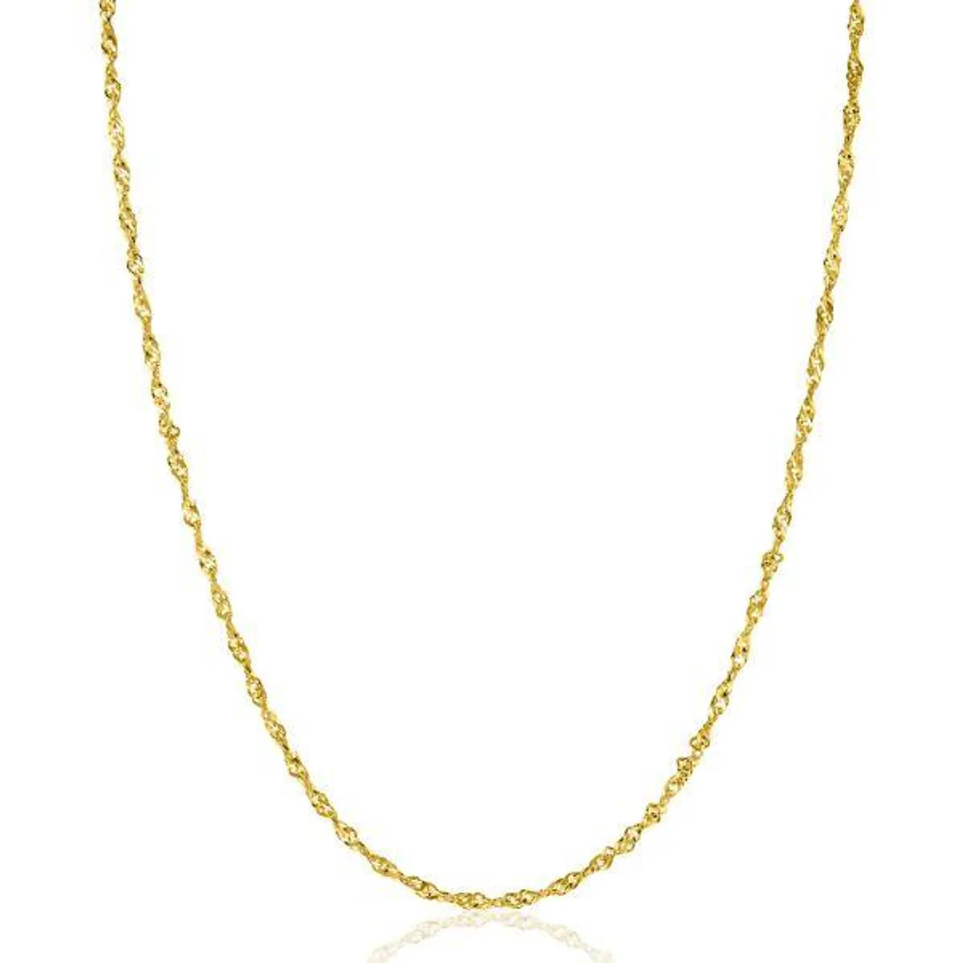 ZINZI Gold 14 karaat gouden massieve Singapore ketting 1,8mm breed 41-43cm ZGC501