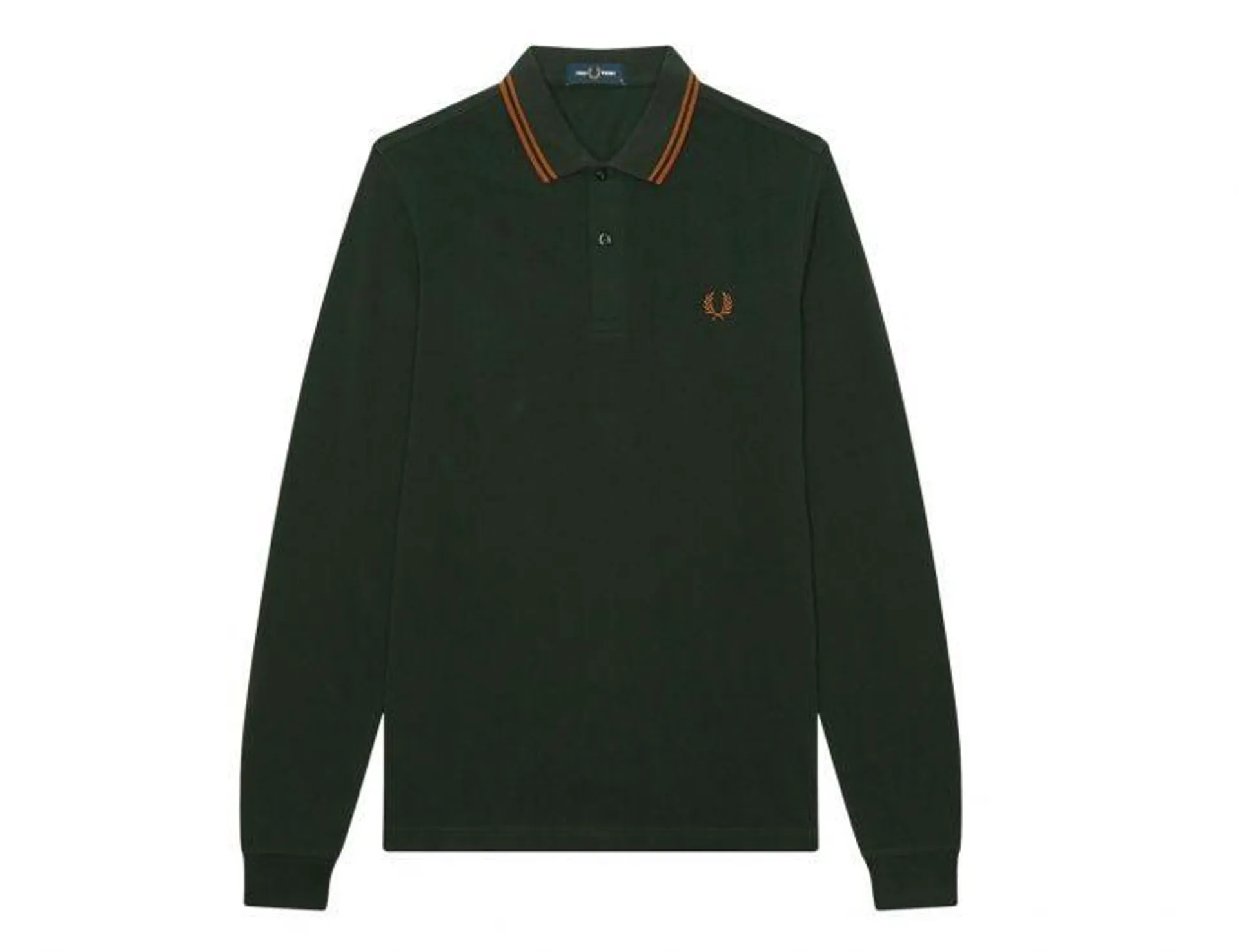 Fred Perry - LS Twin Tipped Shirt - Donkergroene Longsleeve