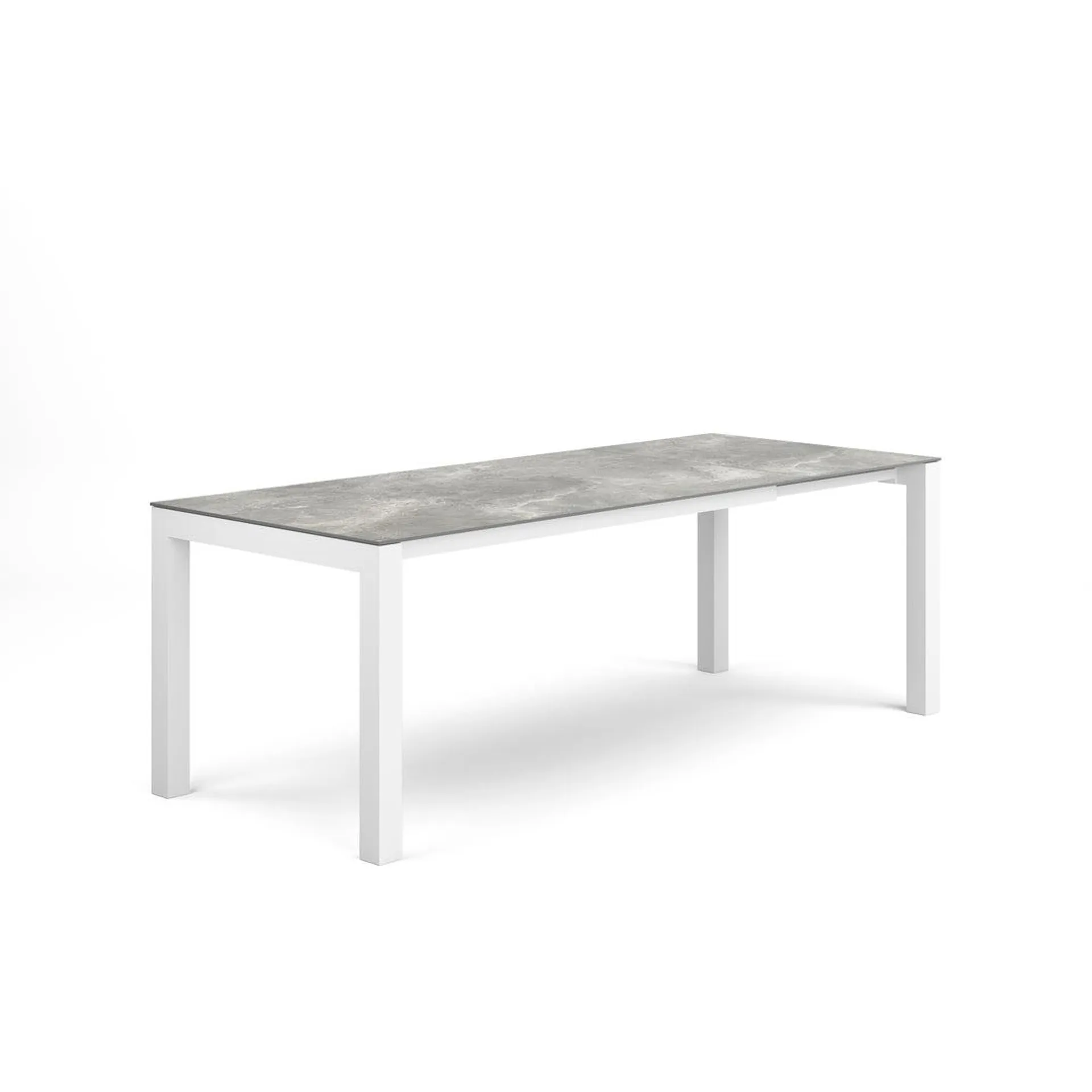 Forli verlengbare tuintafel 160-220x90cm white mat palladium grey