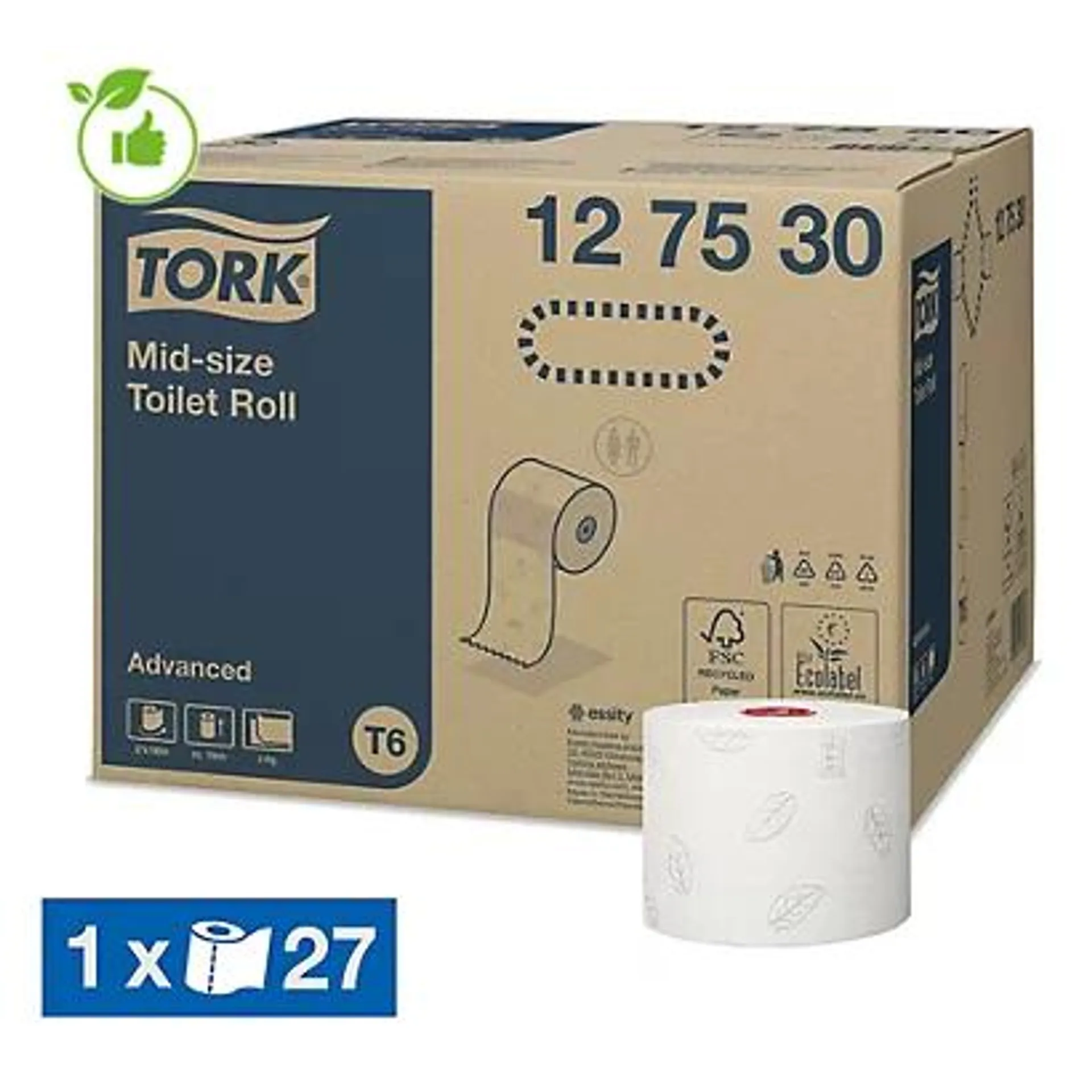 Toiletpapier Tork voor T6 dispenser 2-laags, set van 27 rollen
