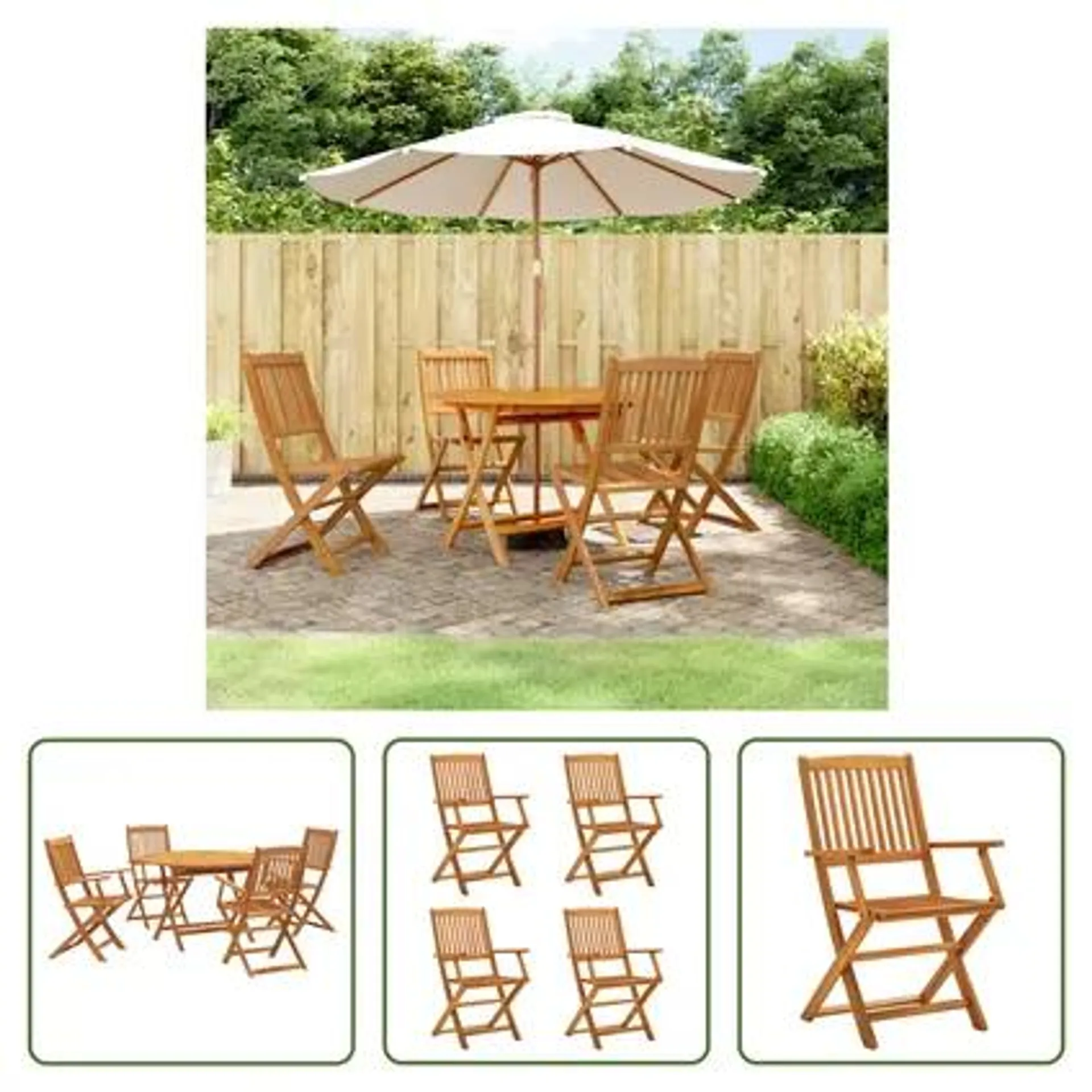 vidaXL Ensemble à manger de jardin 5 pcs Bois d'acacia solide