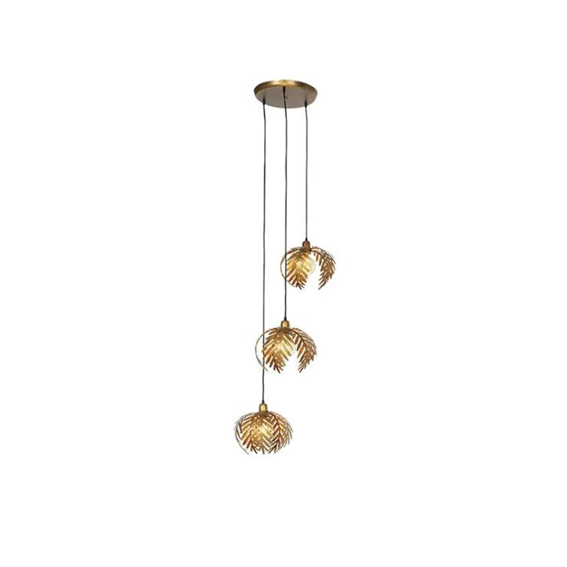 Vintage hanglamp messing 3-lichts - Botanica