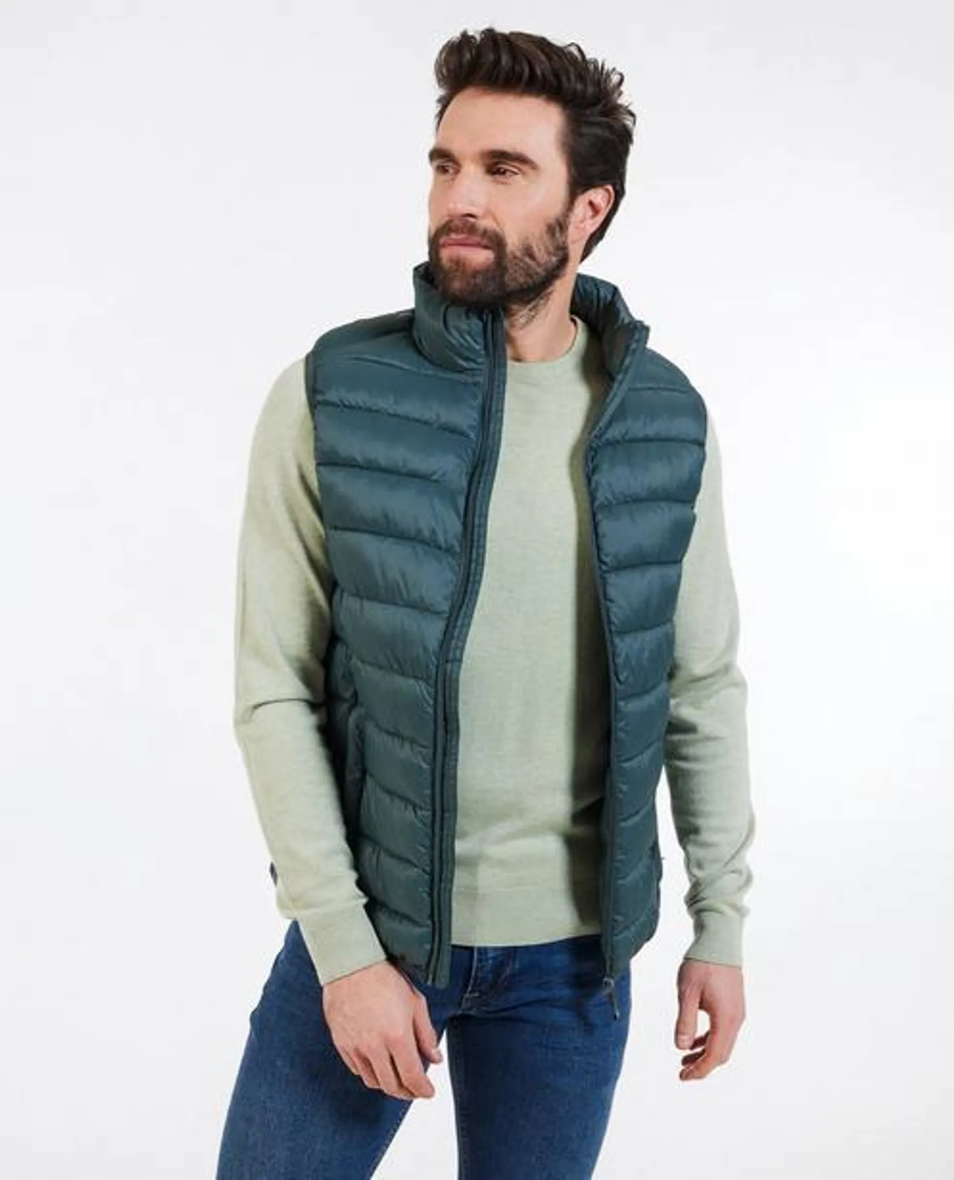 Donkergroene bodywarmer