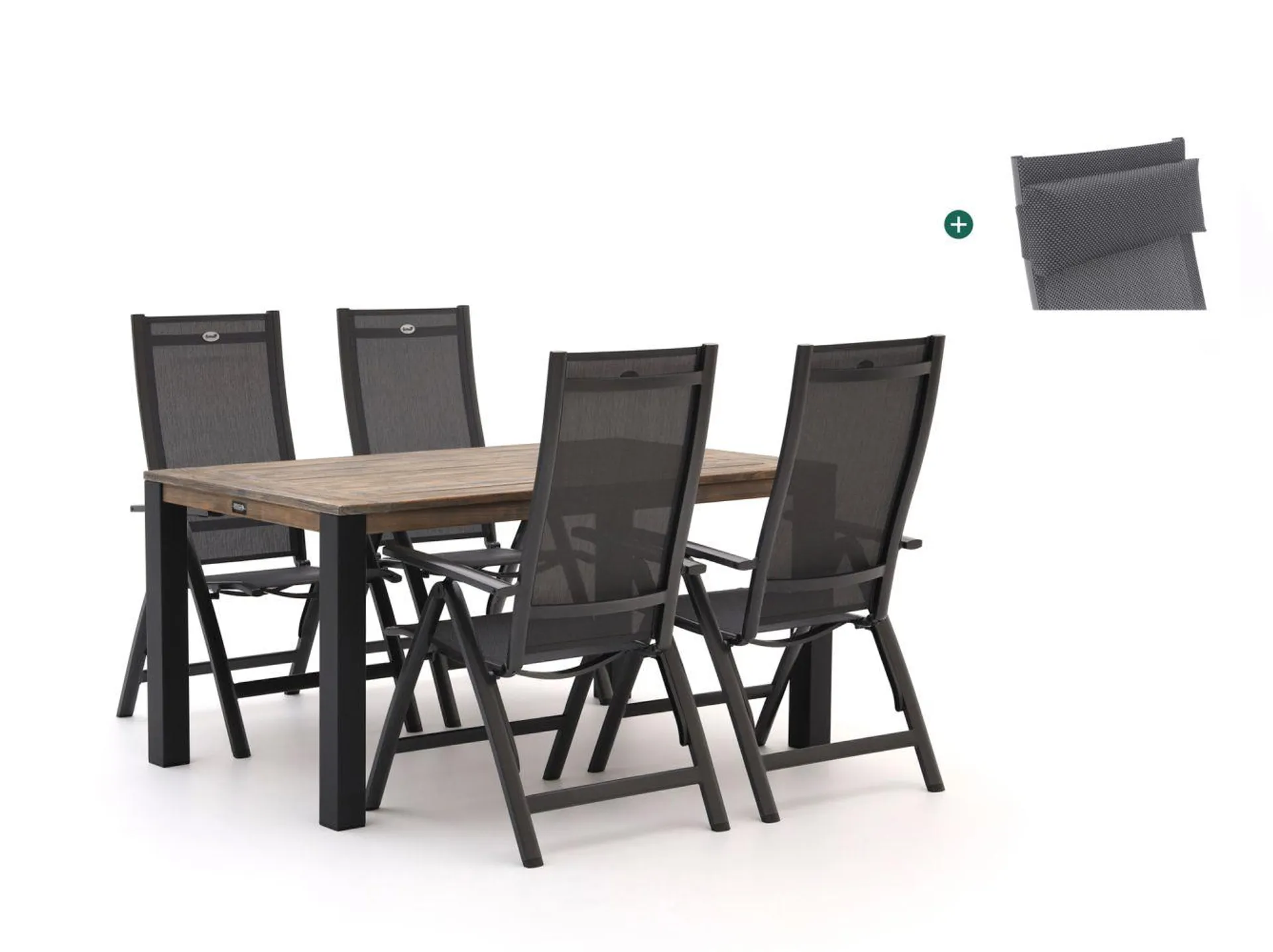 Hartman Troy/ROUGH-S 160cm dining tuinset 5-delig verstelbaar