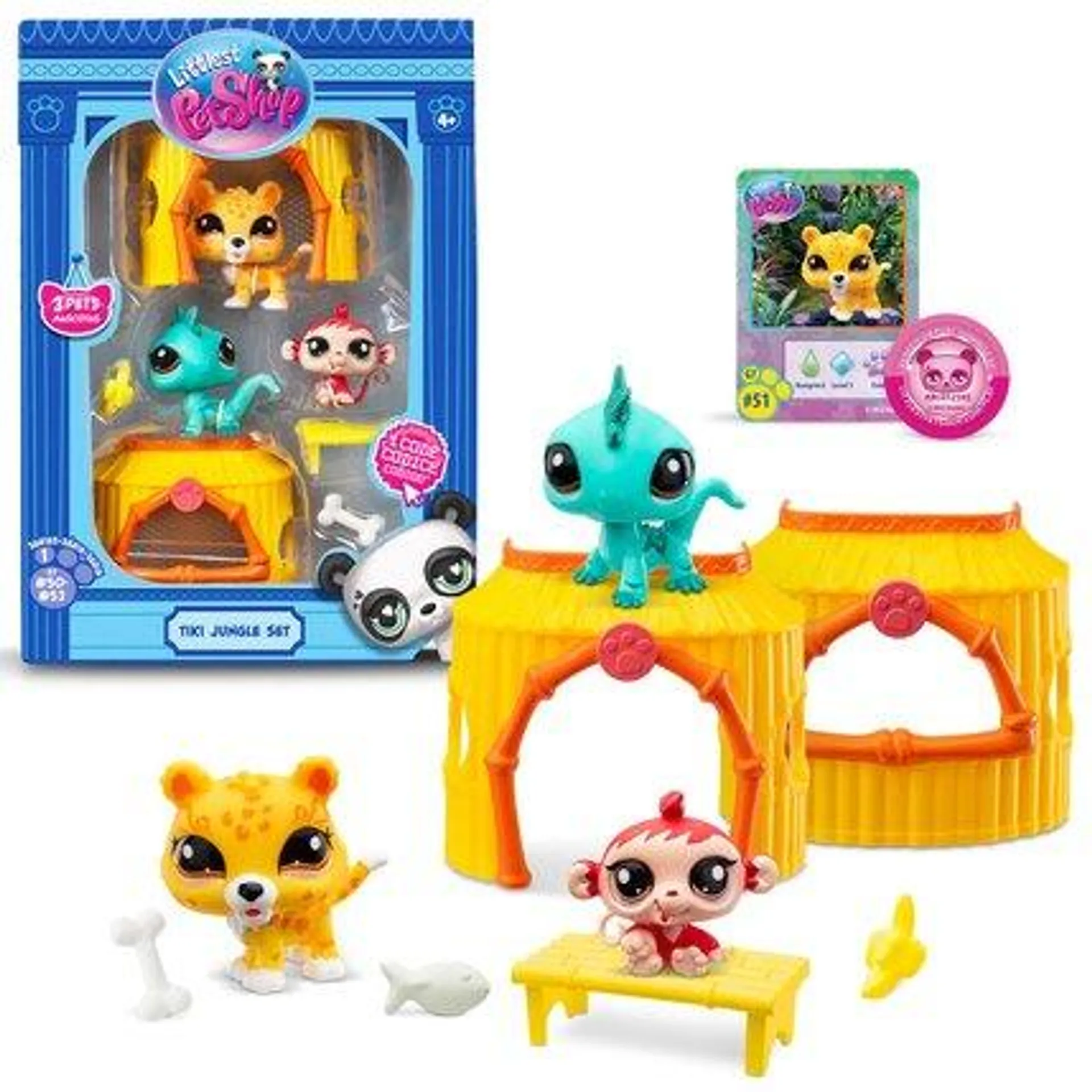 LITTLEST PET SHOP - PACK A THEME 3 PETS - TIKI JUNGLE