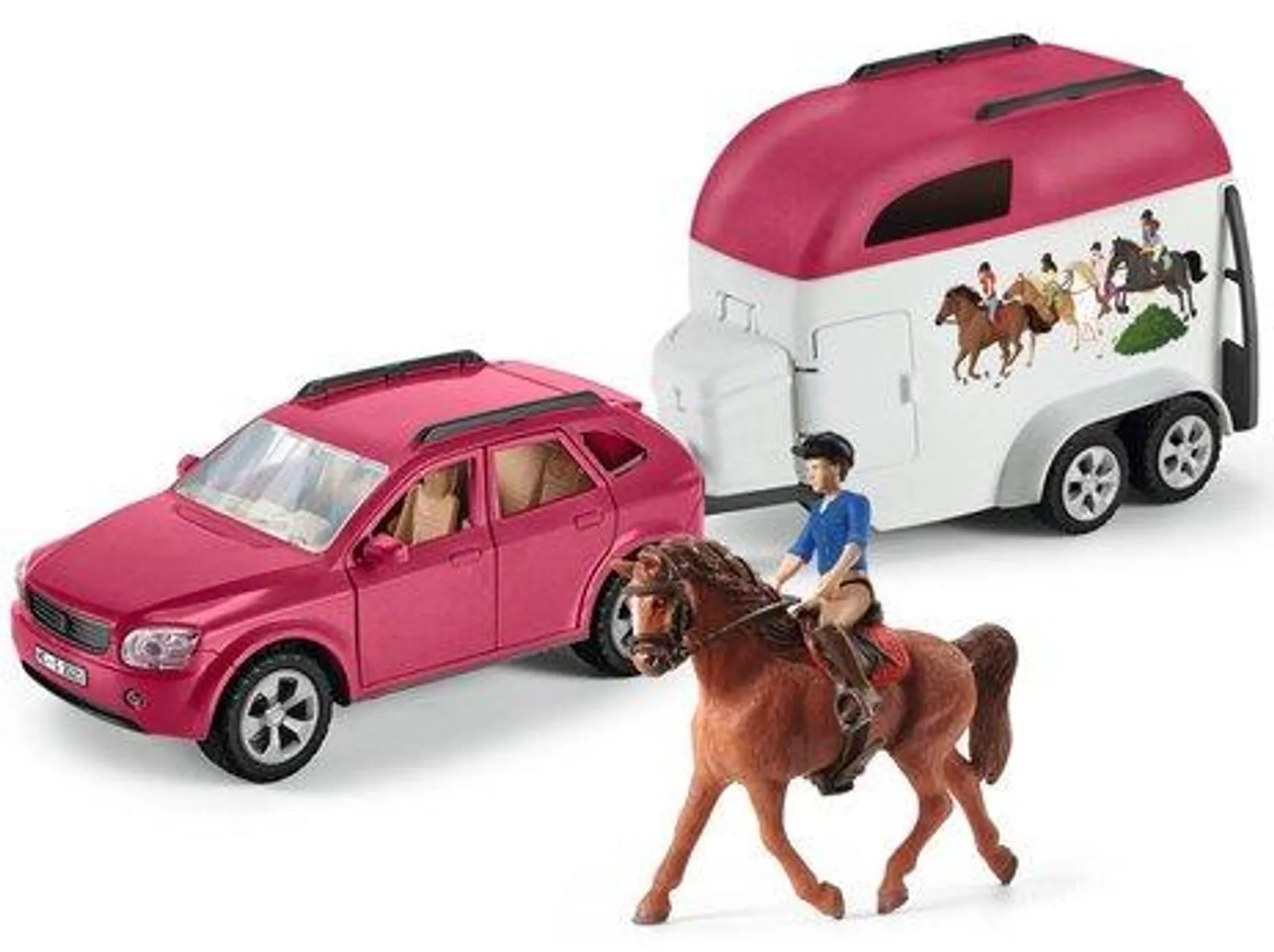 VOITURE AVEC REMORQUE POUR CHEVAUX