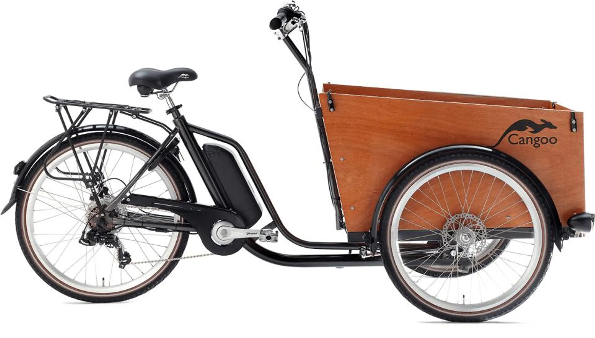 Cangoo Easy-E Bakfiets 24 Inch 52 cm Unisex 6V Mechanische schijfrem Matgrijs