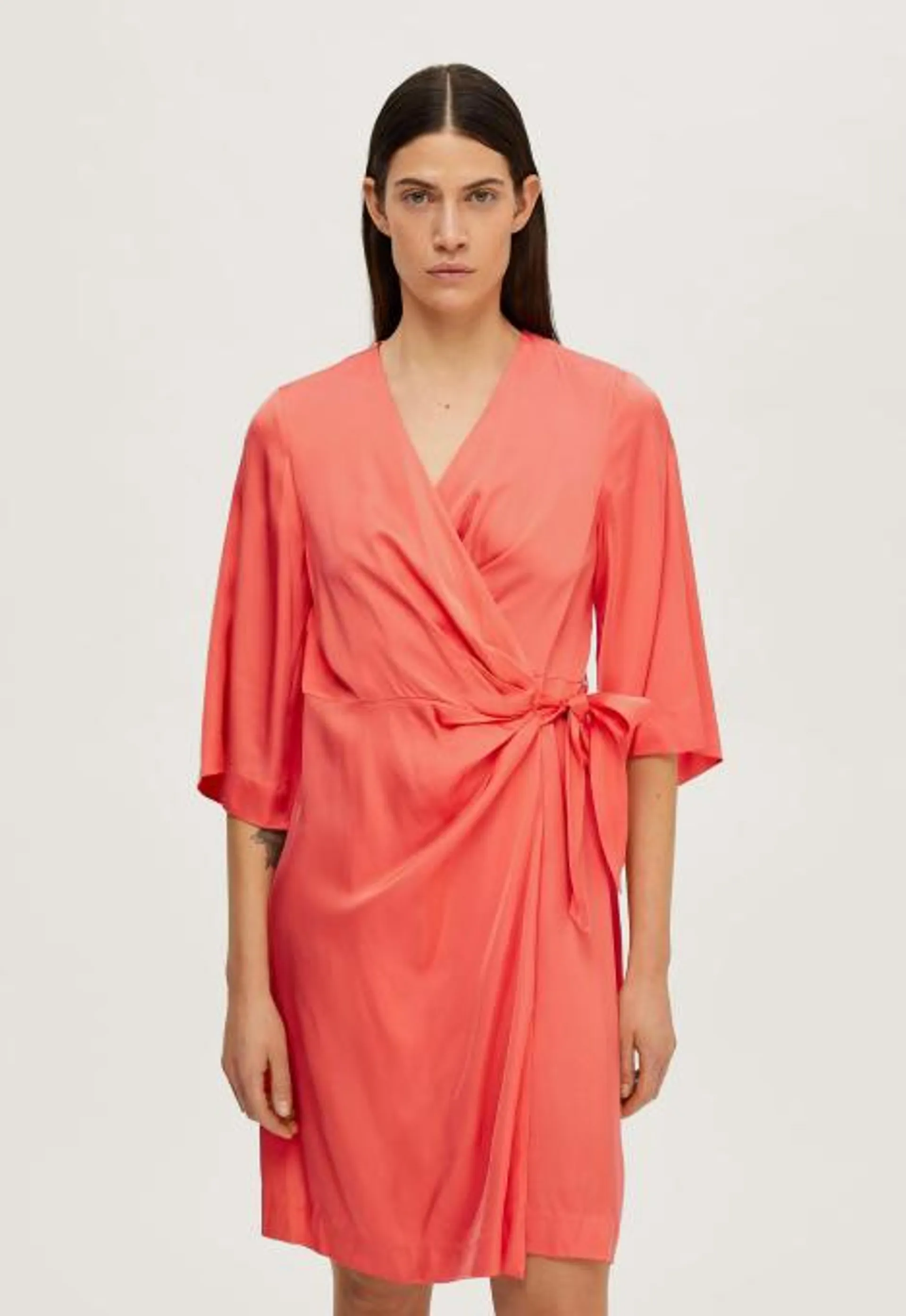 Franziska Satin Wrap Jurk