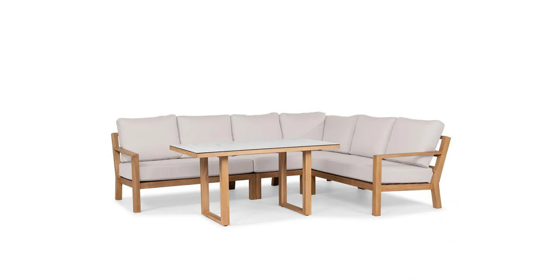 Loungeset Timber 6 personen - Hoekopstelling